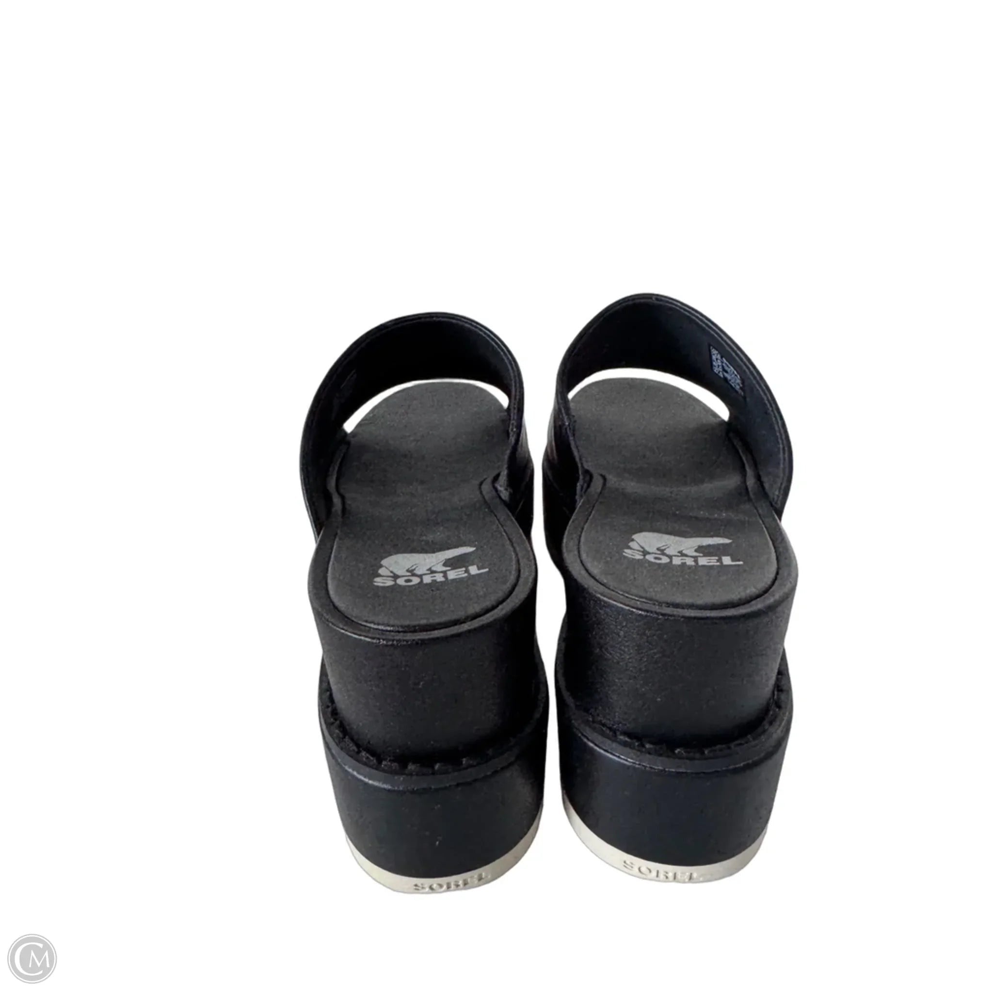 Sandals Heels Wedge By Sorel In Black, Size: 10.5