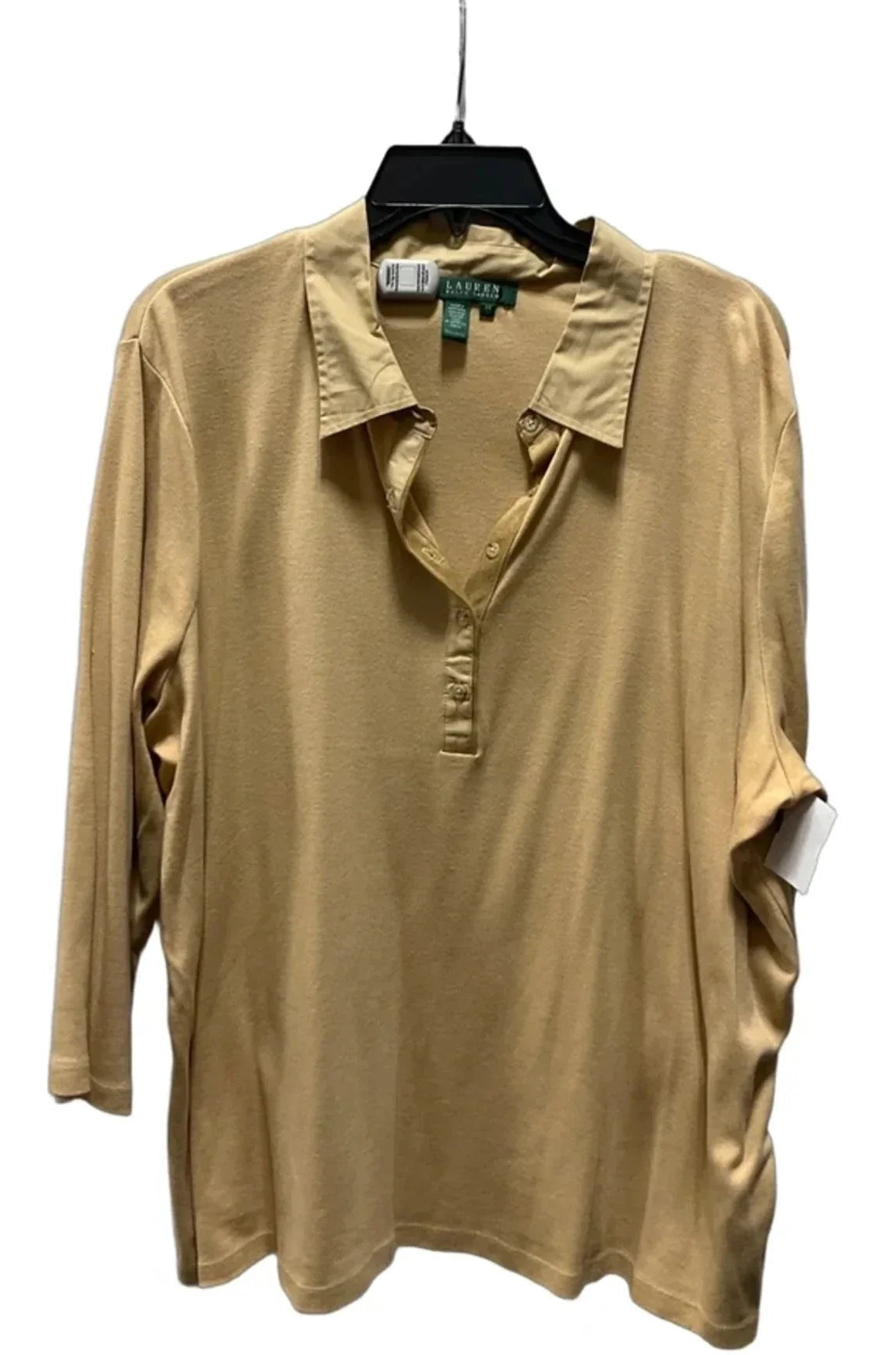 Top 3/4 Sleeve By Lauren By Ralph Lauren In Beige, Size: 3x