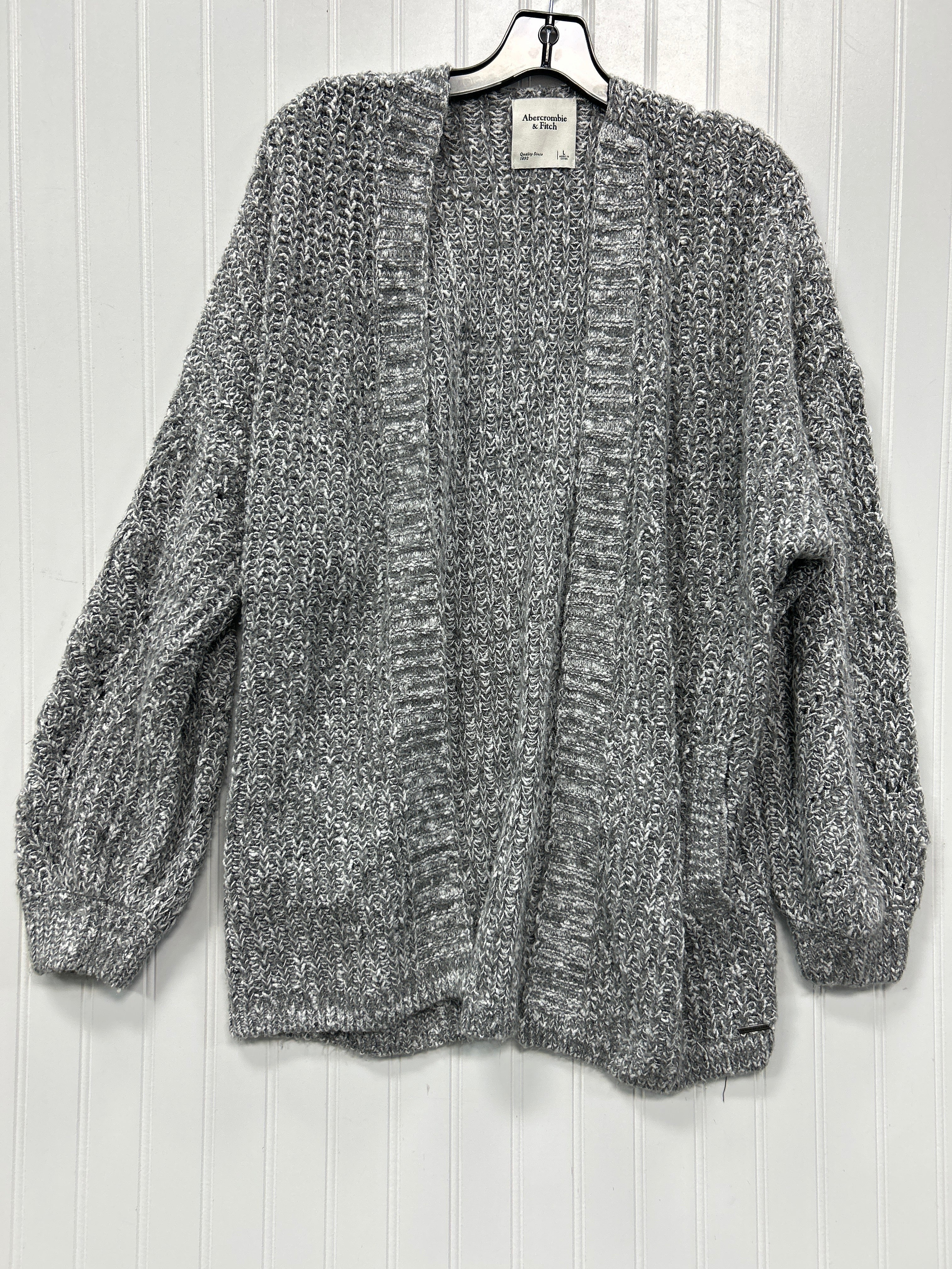 Sweater Cardigan By Abercrombie And Fitch In Grey, Size:L