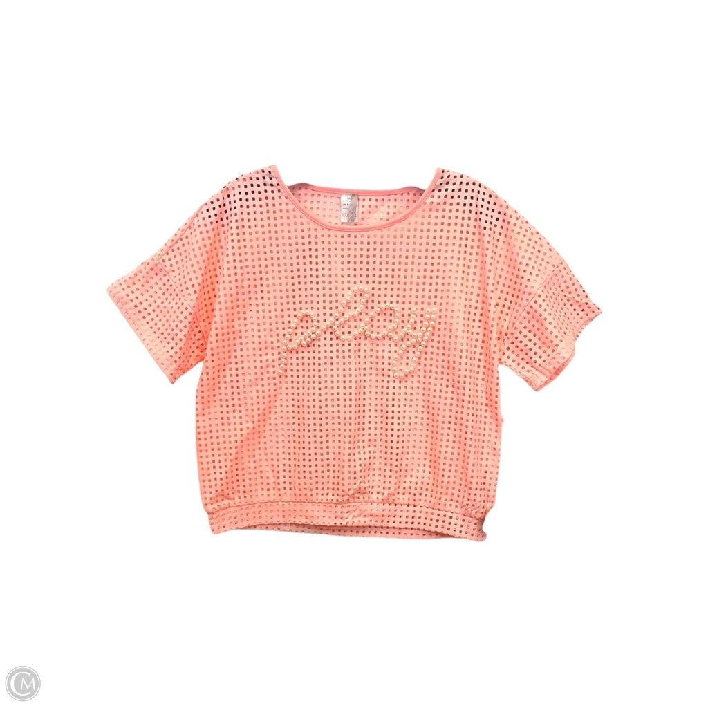 Top Short Sleeve By Kta In Pink & Tan, Size: 1x