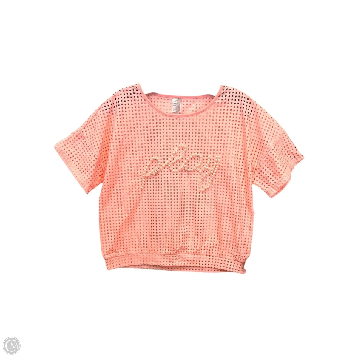 Top Short Sleeve By Kta In Pink & Tan, Size: 1x