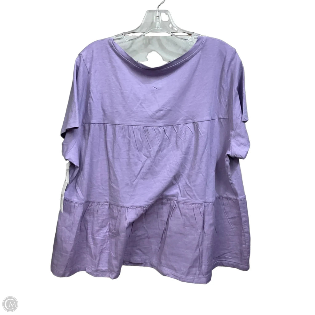 Top Short Sleeve By Sonoma In Purple, Size: Xxl