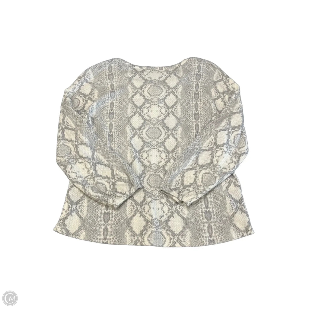 Top Long Sleeve By Tribal In Snakeskin Print, Size: L