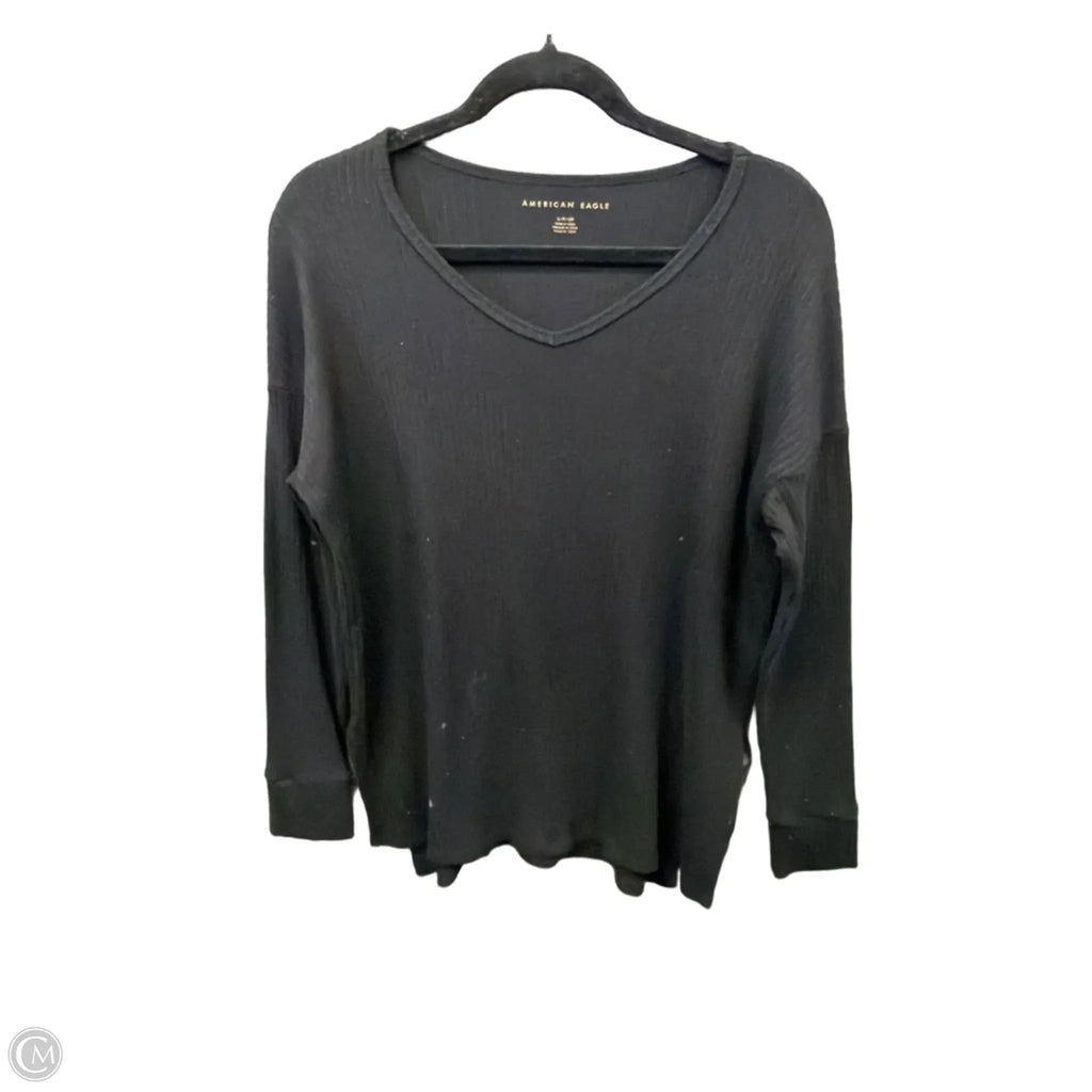 Top Long Sleeve By American Eagle In Black, Size: S