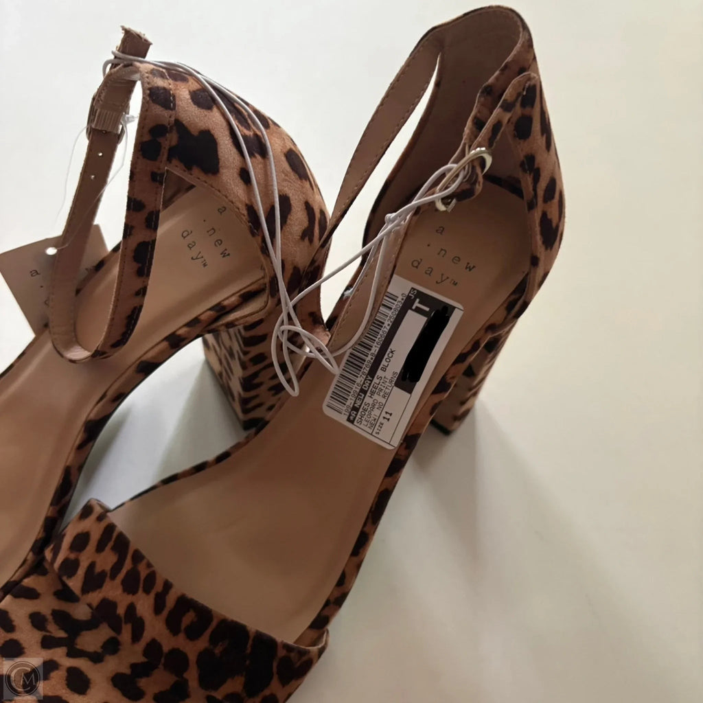 Shoes Heels Block By A New Day In Leopard Print, Size: 11