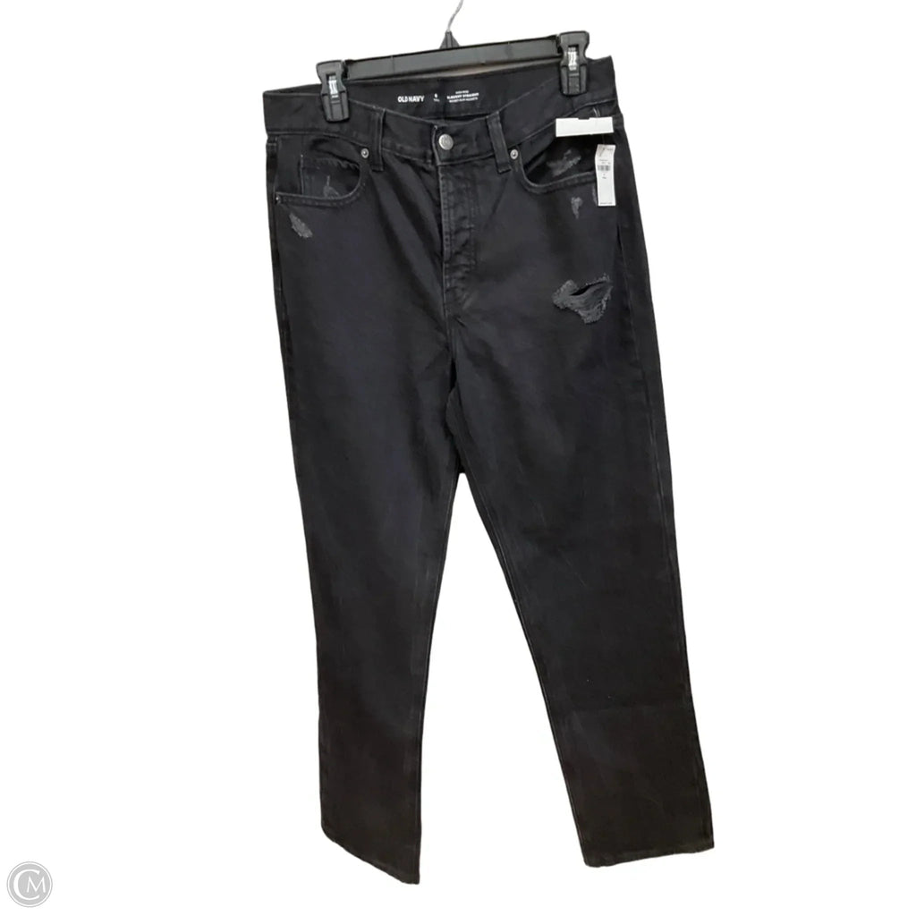 Jeans Straight By Old Navy In Black Denim, Size: 6