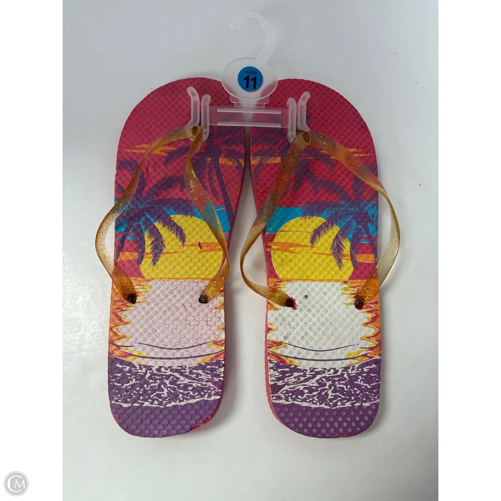 Sandals Flats By Clothes Mentor In Pink, Size: 11