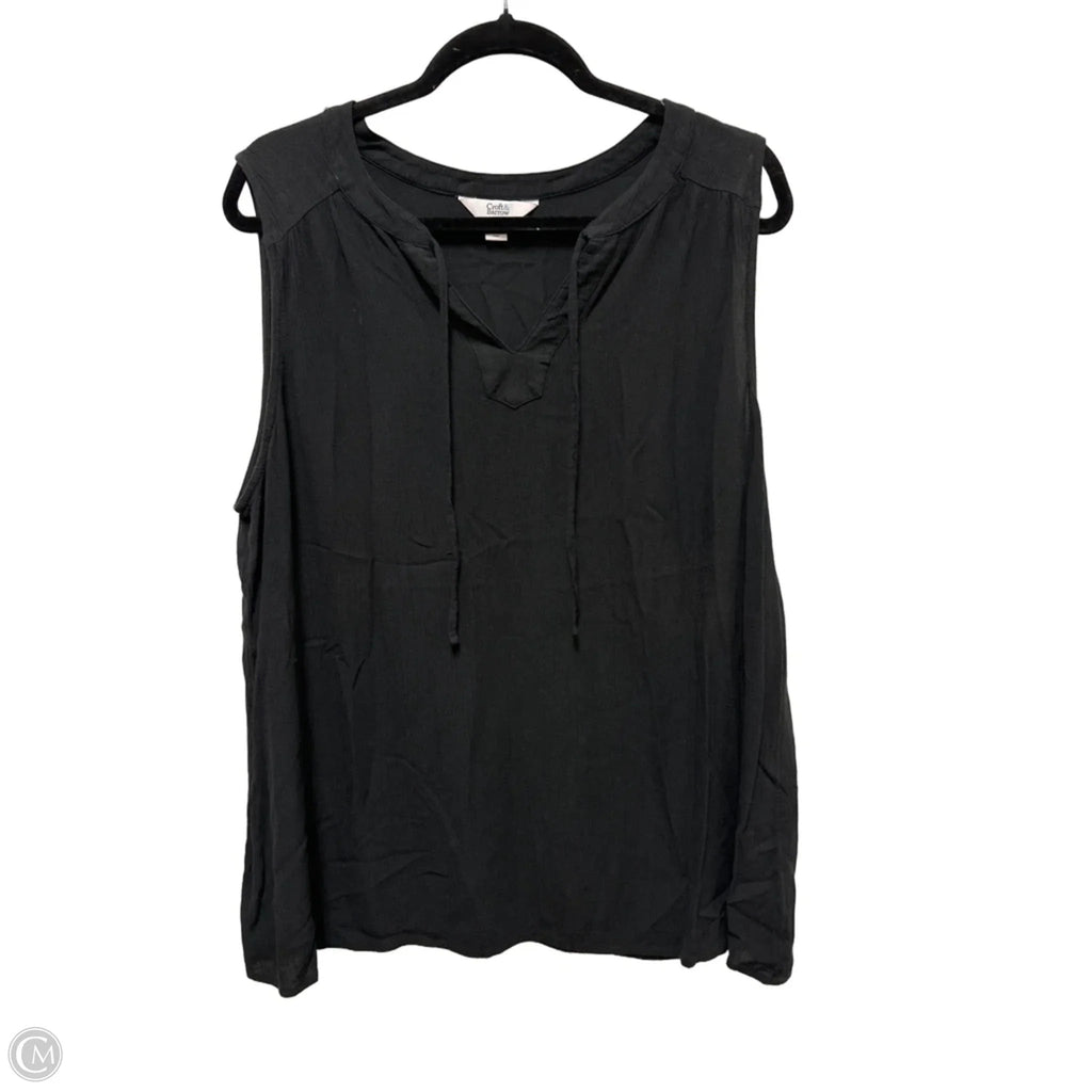 Top Sleeveless By Croft And Barrow In Black, Size: L