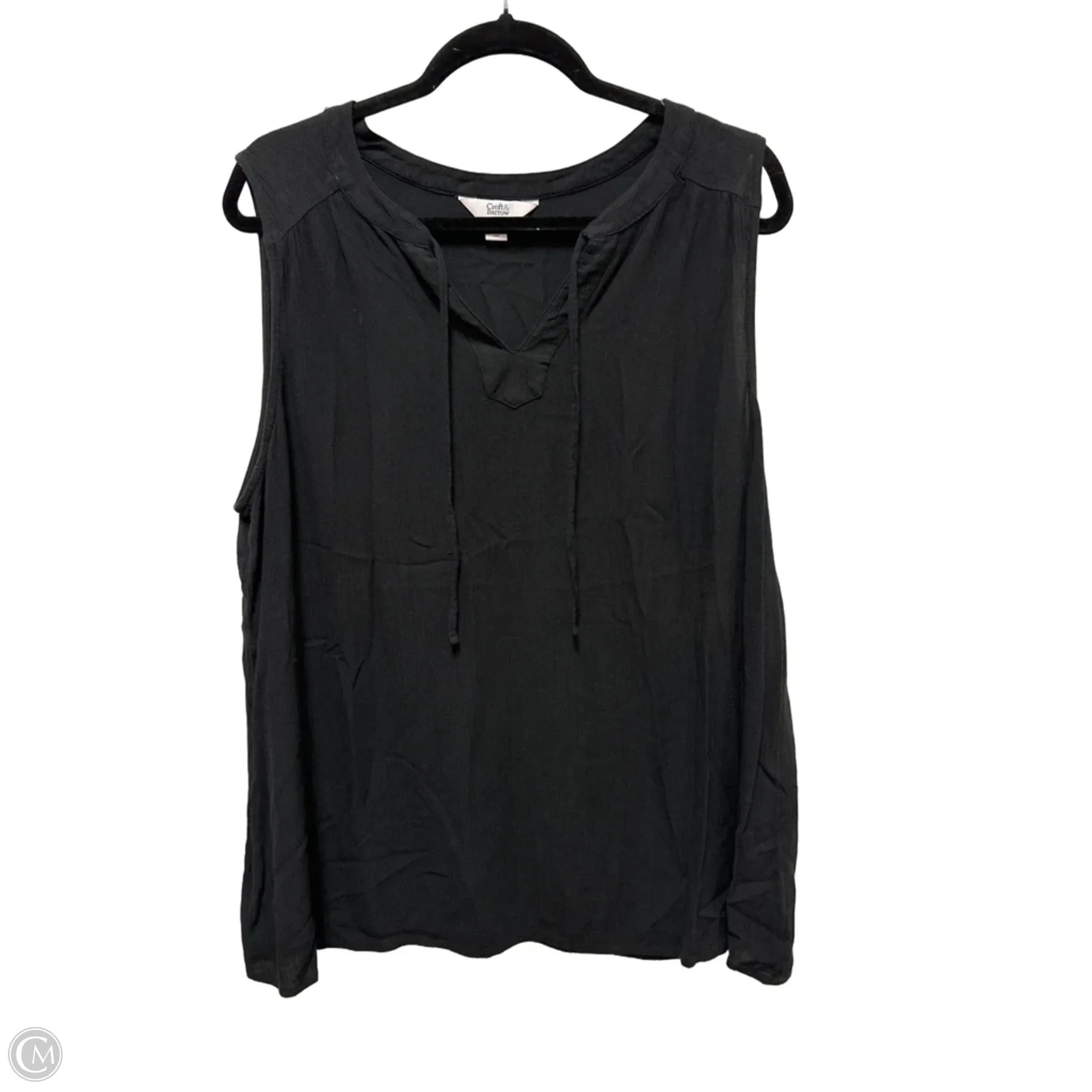 Top Sleeveless By Croft And Barrow In Black, Size: L