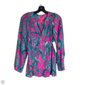 Top Long Sleeve Designer By Lilly Pulitzer In Blue & Pink, Size: M