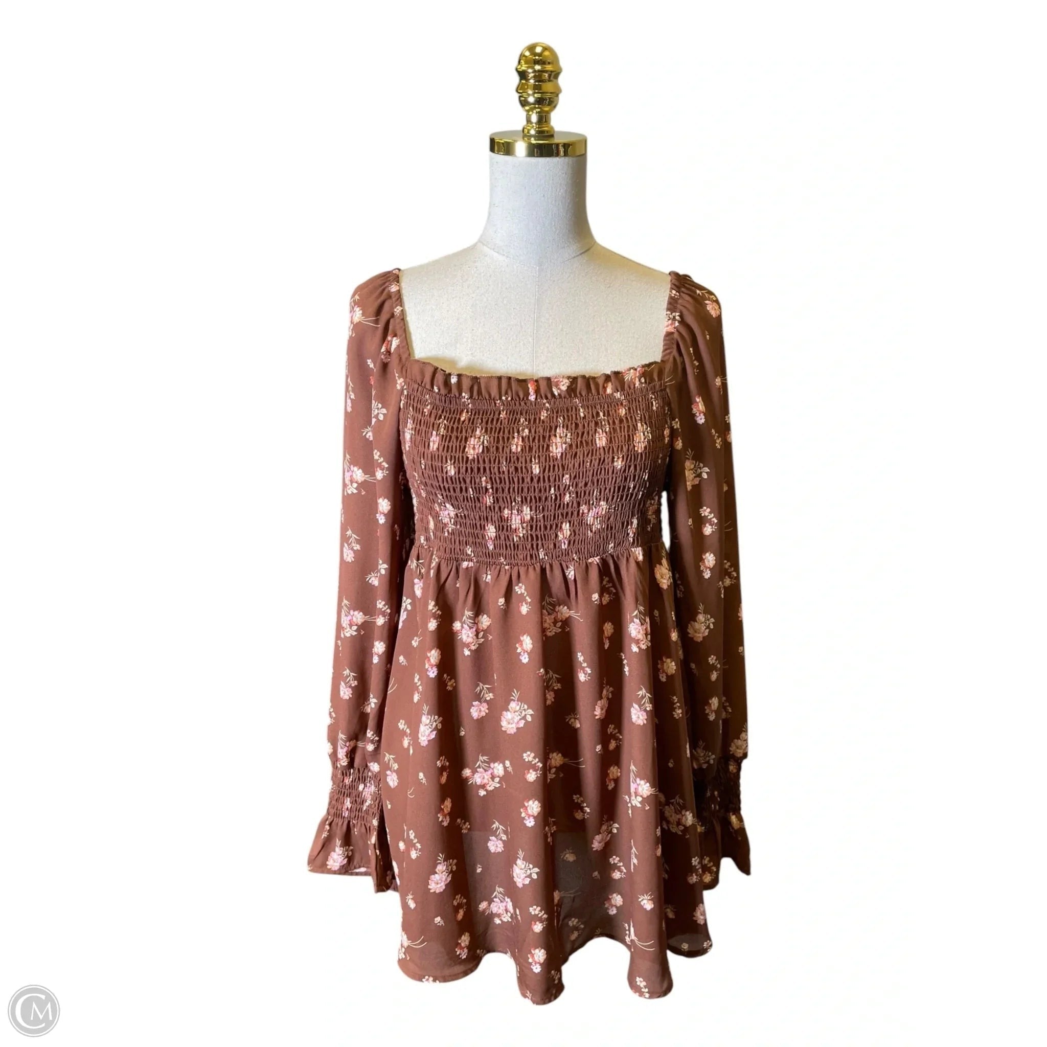 Top Long Sleeve By J For Justify In Floral Print, Size: L