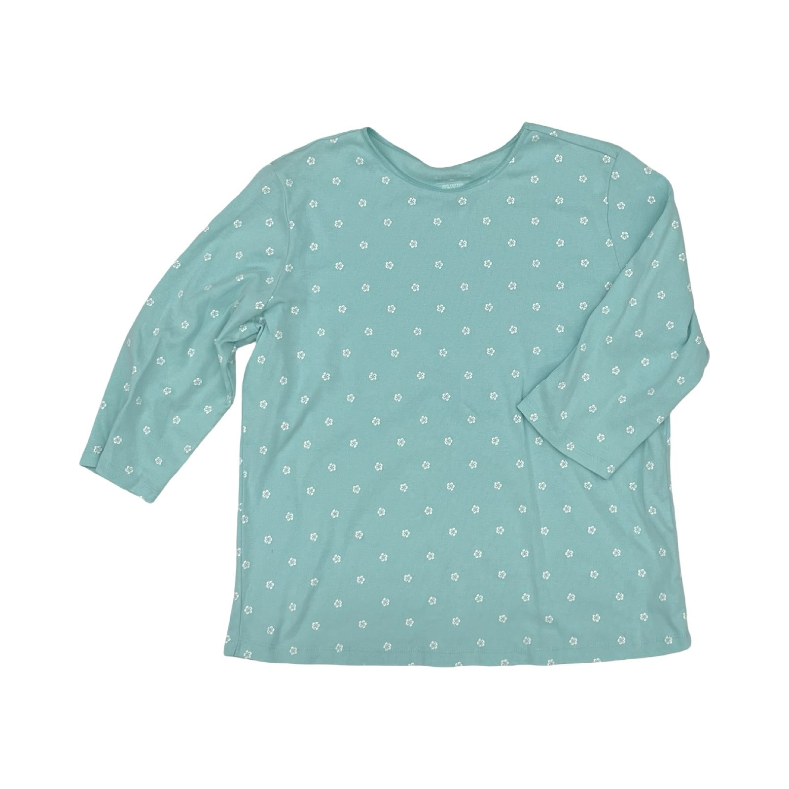 Top 3/4 Sleeve By Christopher And Banks In Blue & White, Size:Xl