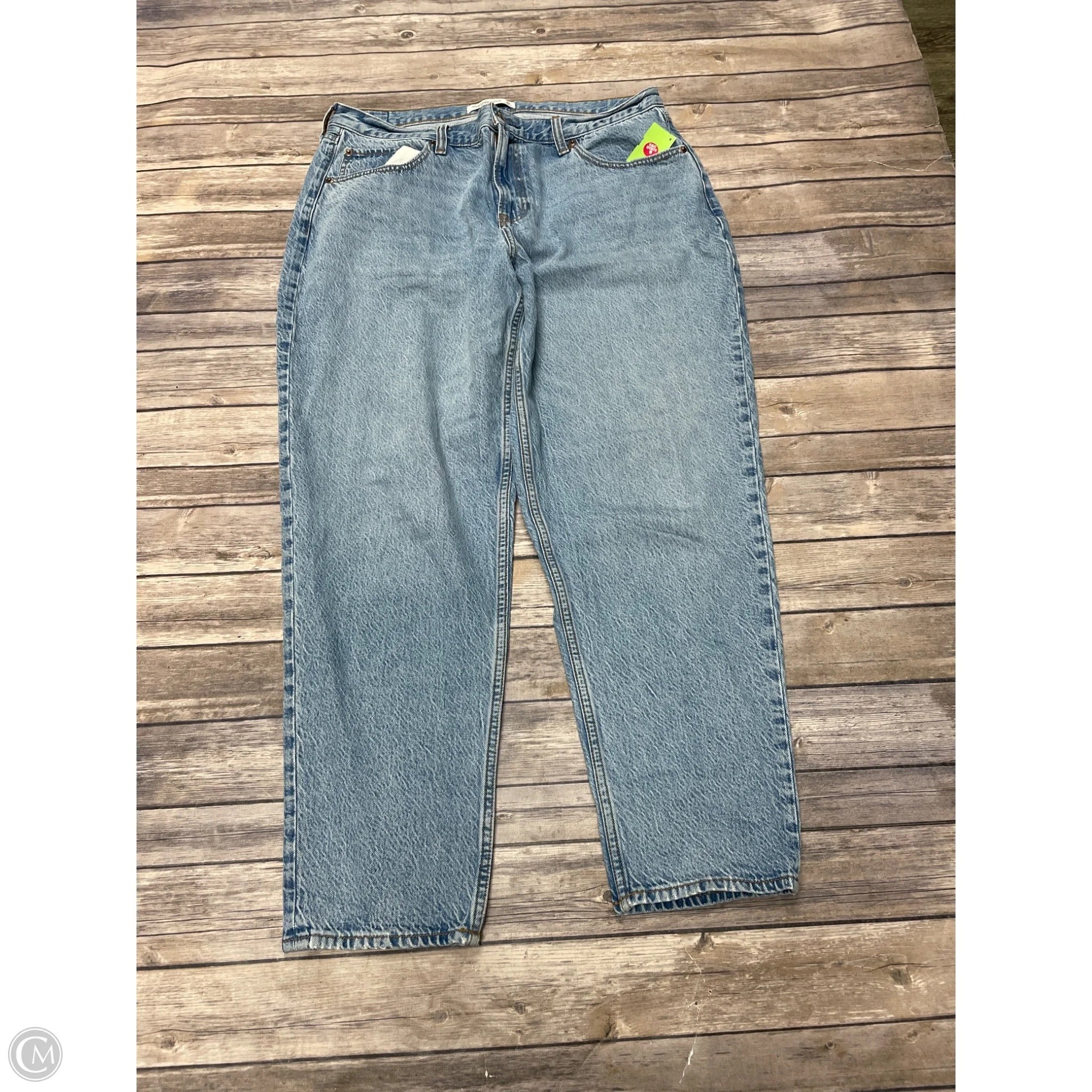 Jeans Straight By Abercrombie And Fitch In Blue Denim, Size: 14