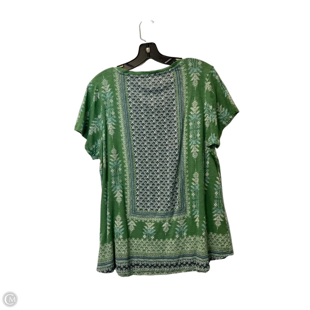 Top Short Sleeve By Lucky Brand In Green, Size: 1x