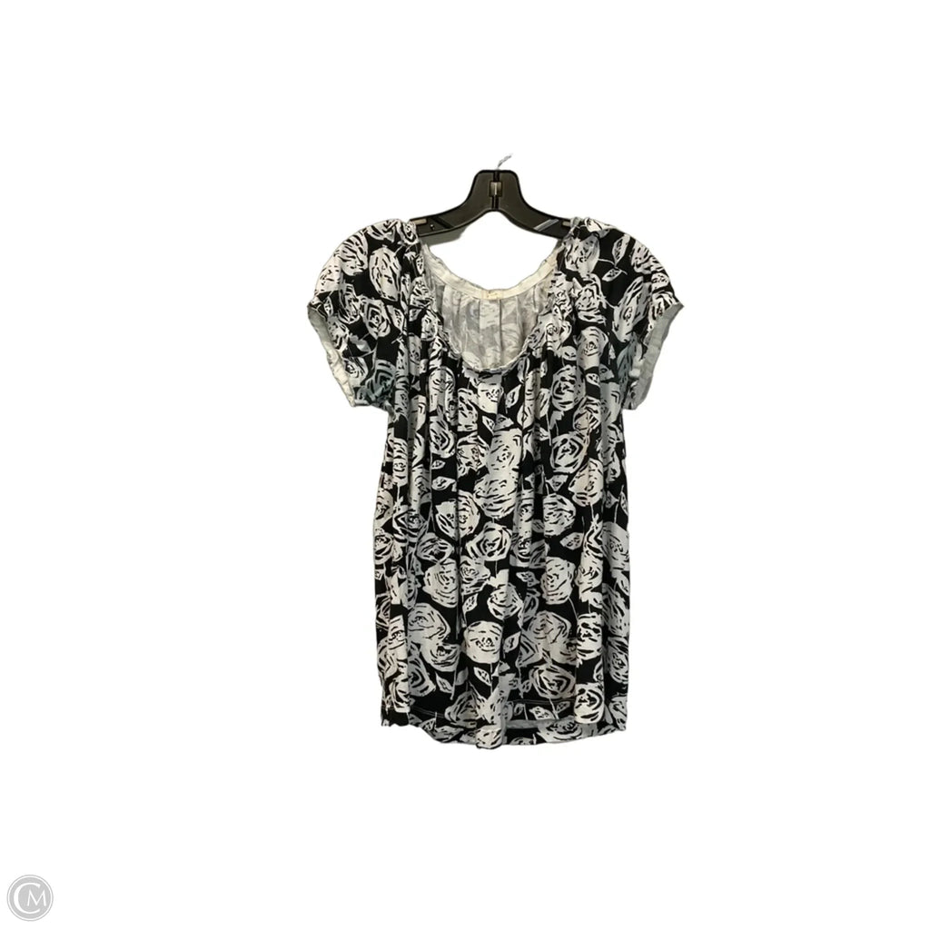 Top Short Sleeve By J. Crew In Black & White, Size: L