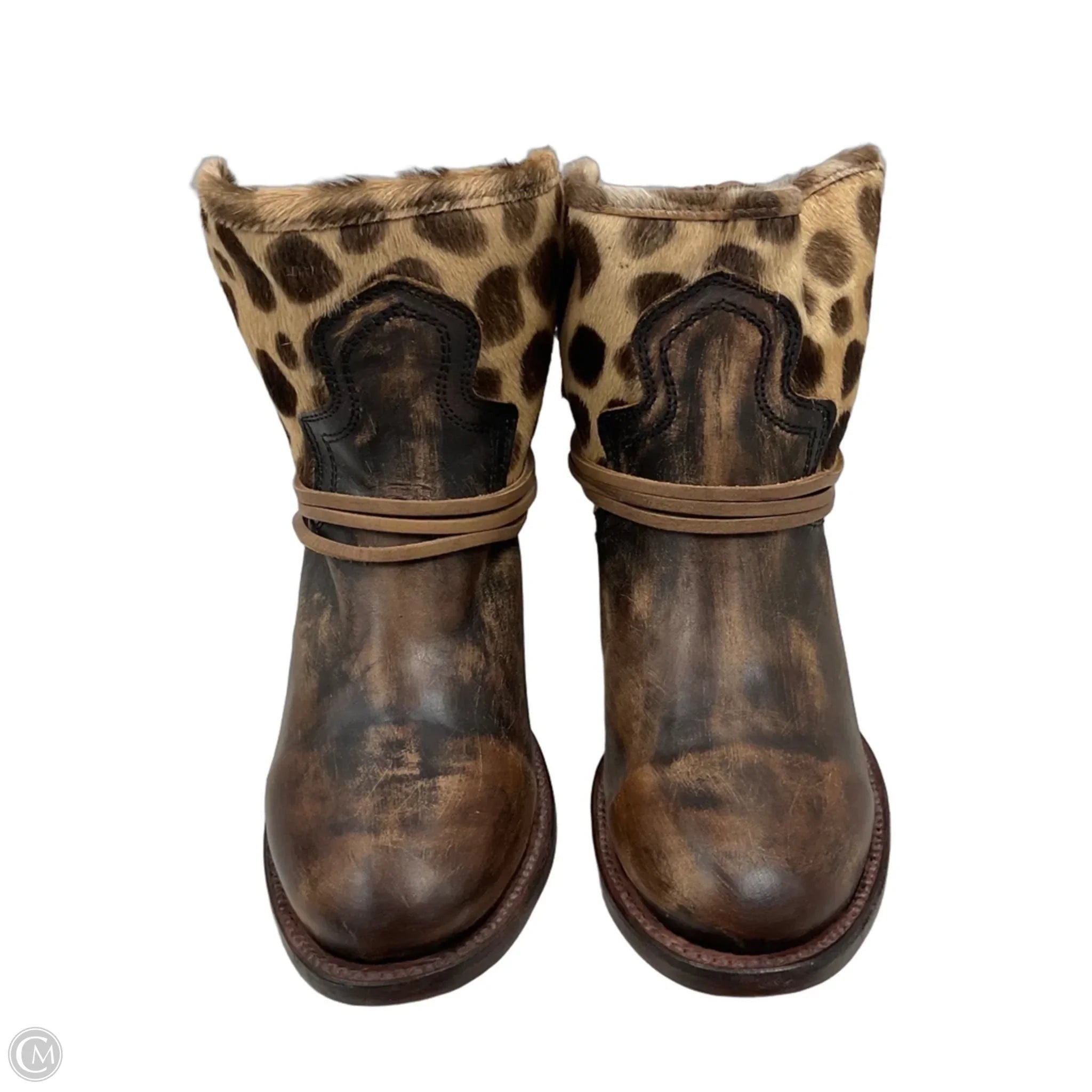 Boots Ankle Heels By Freebird In Brown, Size: 9