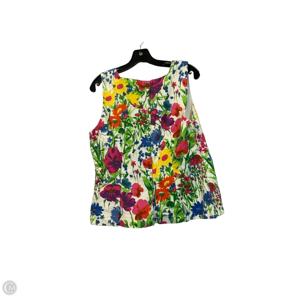 Top Sleeveless By Talbots In Floral Print, Size: 14