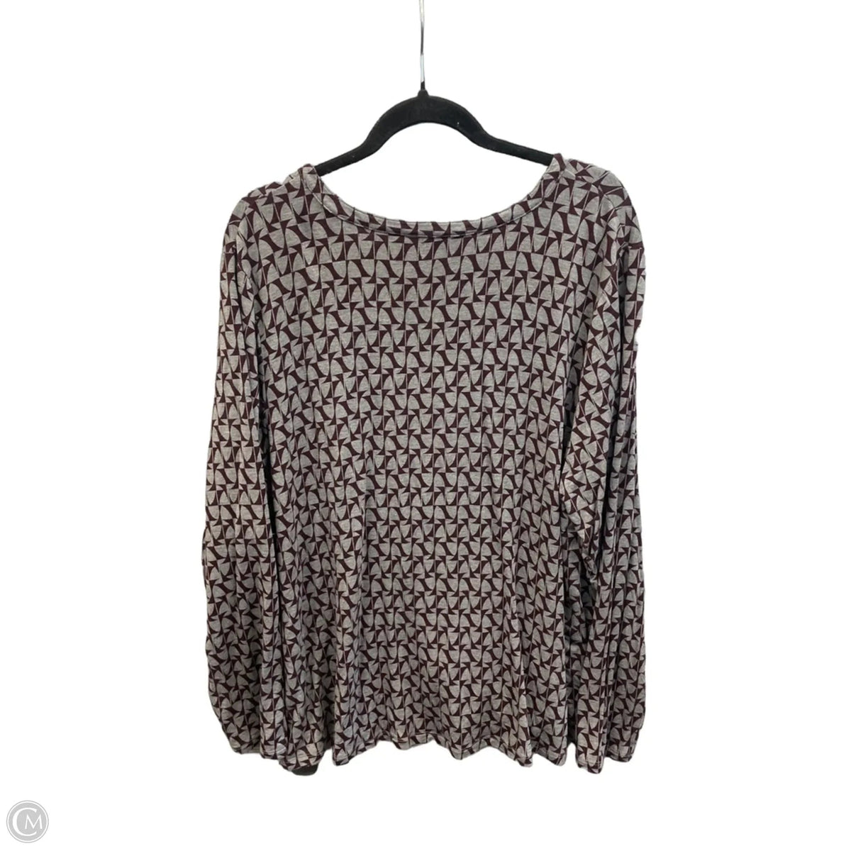Top Long Sleeve By Liz Claiborne In Grey & Purple, Size: 2x