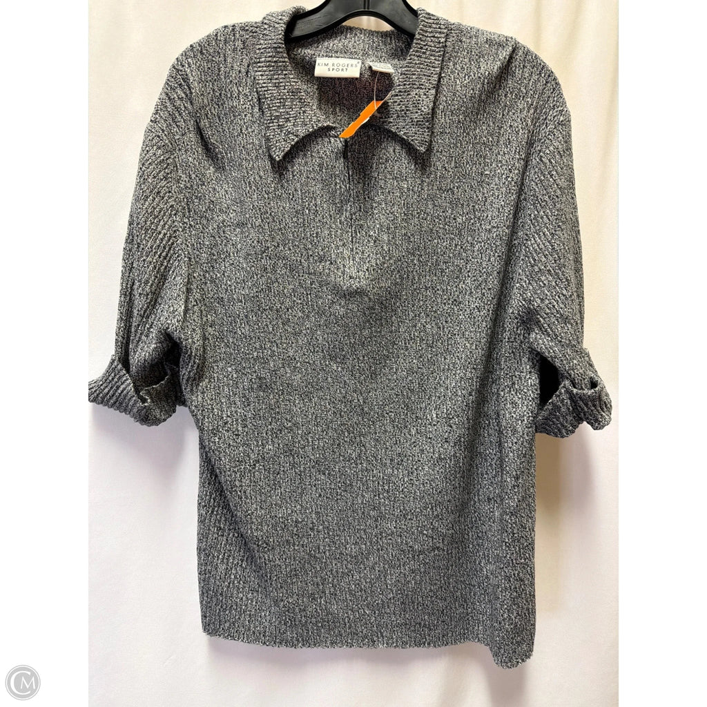 Sweater By Kim Rogers In Black & Grey, Size: 2x