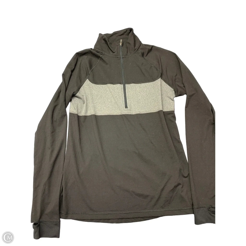 Athletic Top Long Sleeve Collar By Champion In Black, Size: M