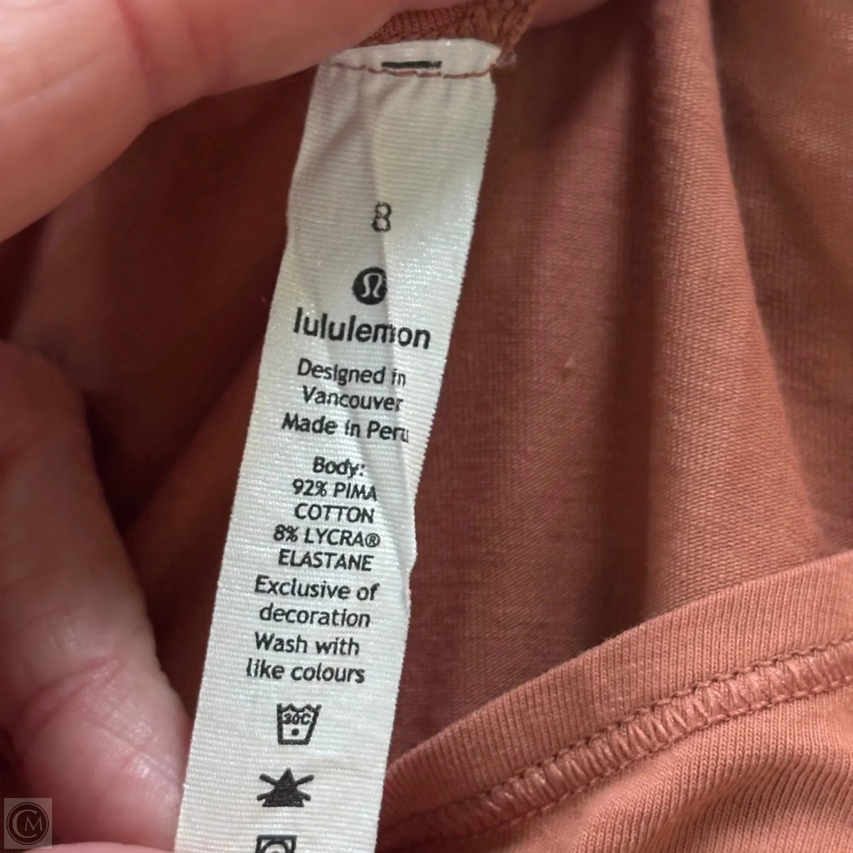 Athletic Top Short Sleeve By Lululemon In Brown, Size: M
