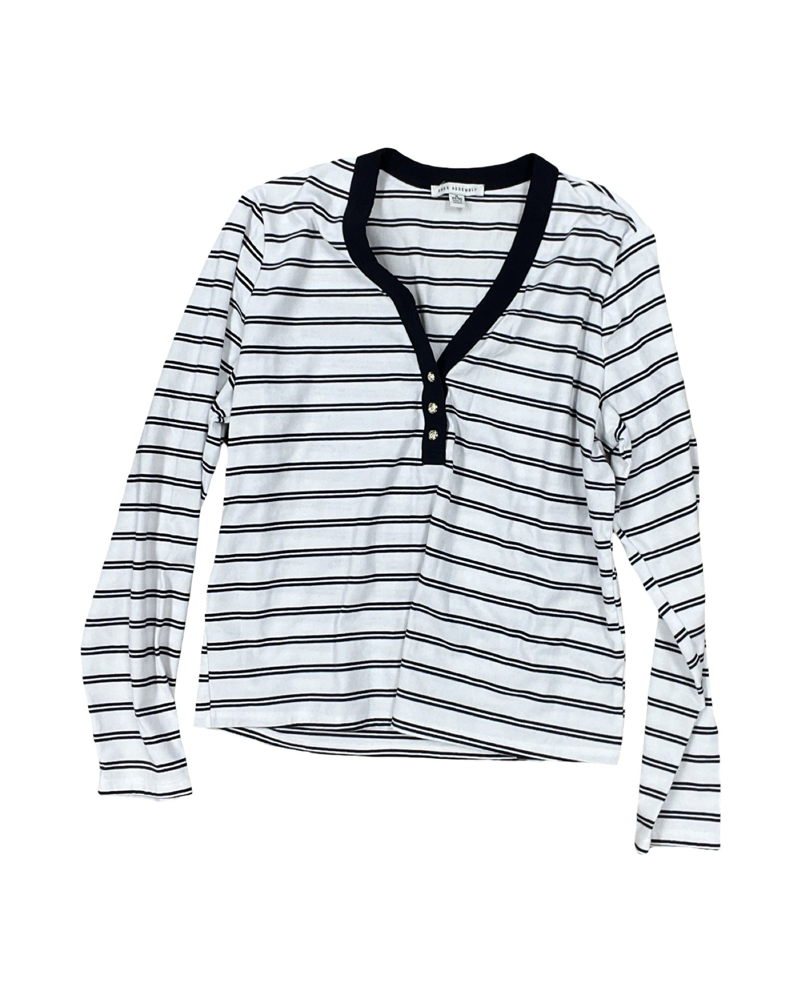 Top Ls By Free Assembly In Blue & White, Size:Xl