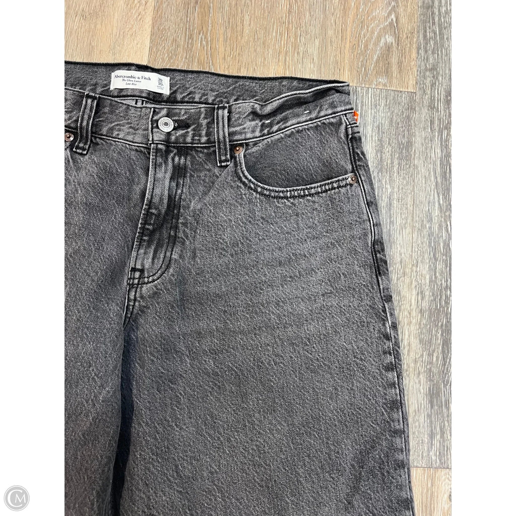 Jeans Wide Leg By Abercrombie And Fitch In Grey Denim, Size: 10/30