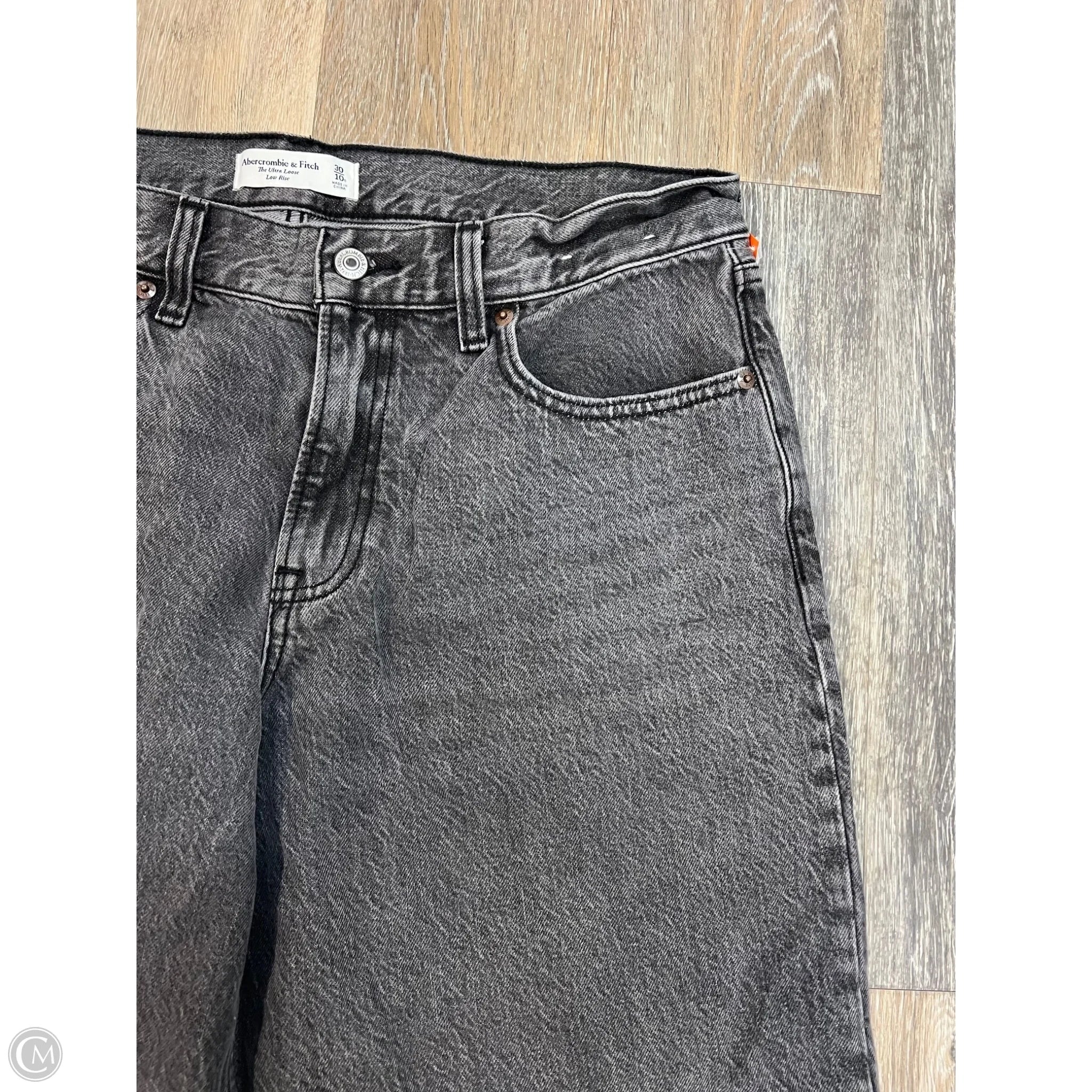 Jeans Wide Leg By Abercrombie And Fitch In Grey Denim, Size: 10/30