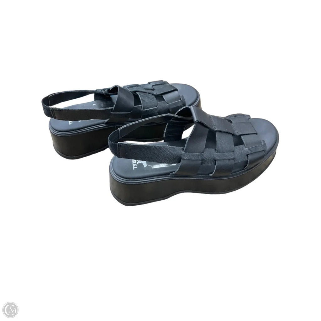 Sandals Heels Wedge By Sorel In Black, Size: 8