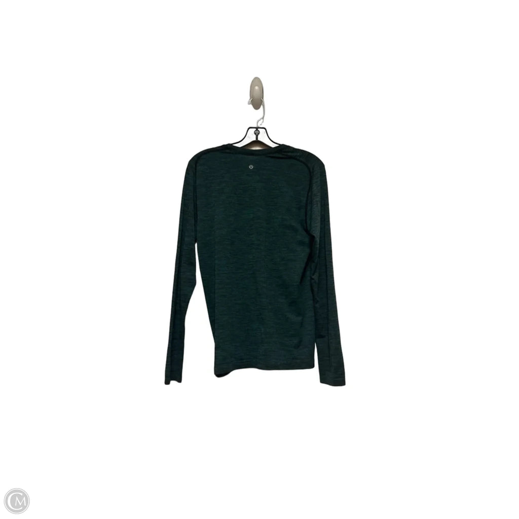 Athletic Top Long Sleeve Crewneck By Lululemon In Black & Green, Size: S