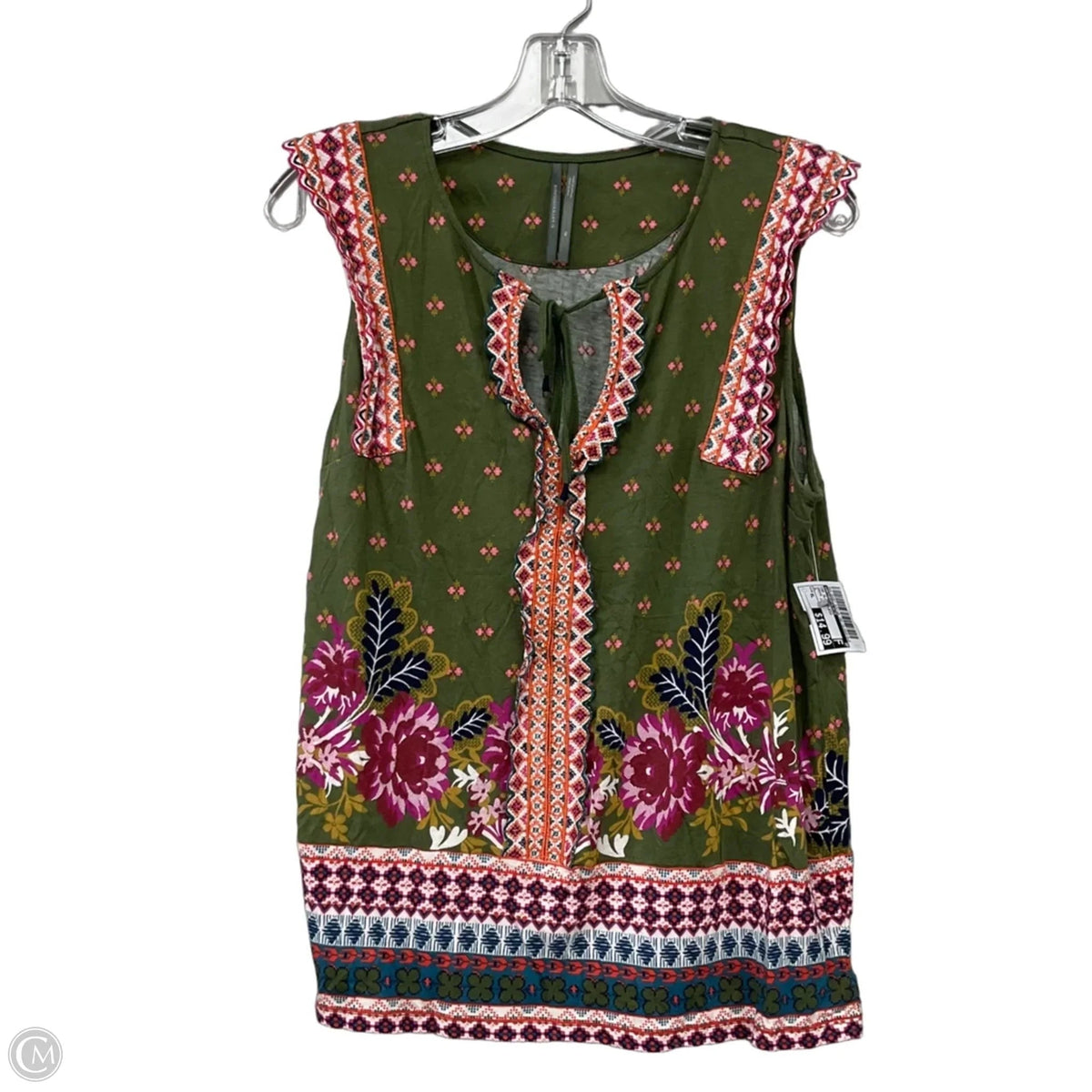 Top Sleeveless By Anthropologie In Green, Size: Xl