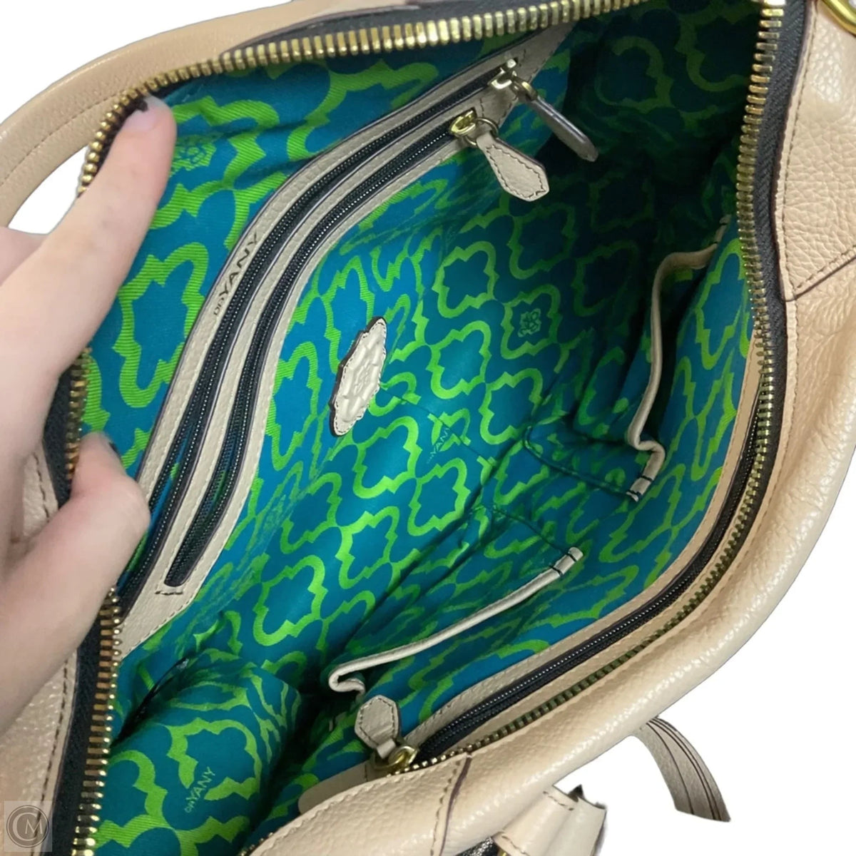 Handbag Leather By Oryany, Size: Medium