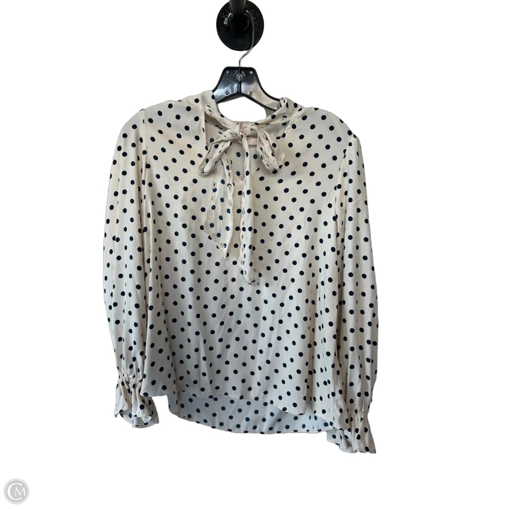 Top Long Sleeve By Lc Lauren Conrad In Blue & Cream, Size: Xs