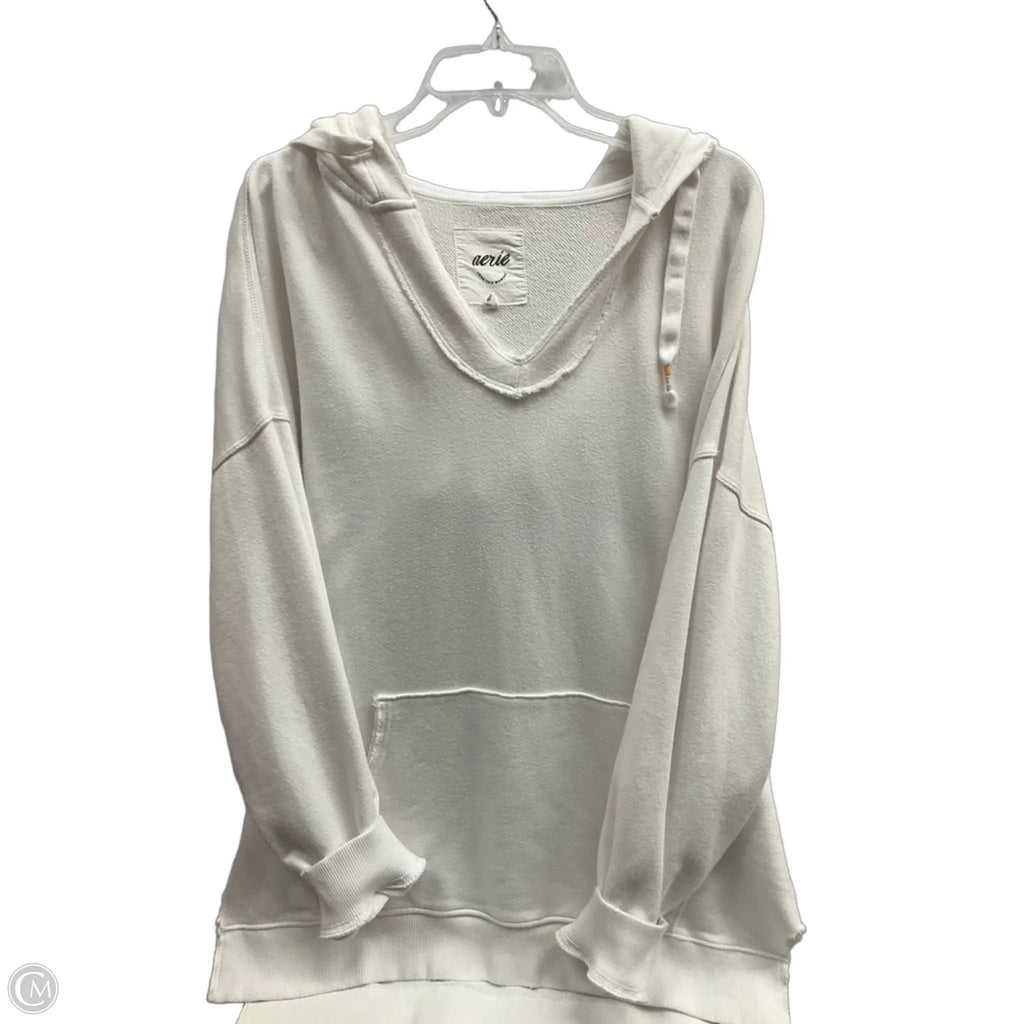 Sweatshirt Hoodie By Aerie In White, Size: M