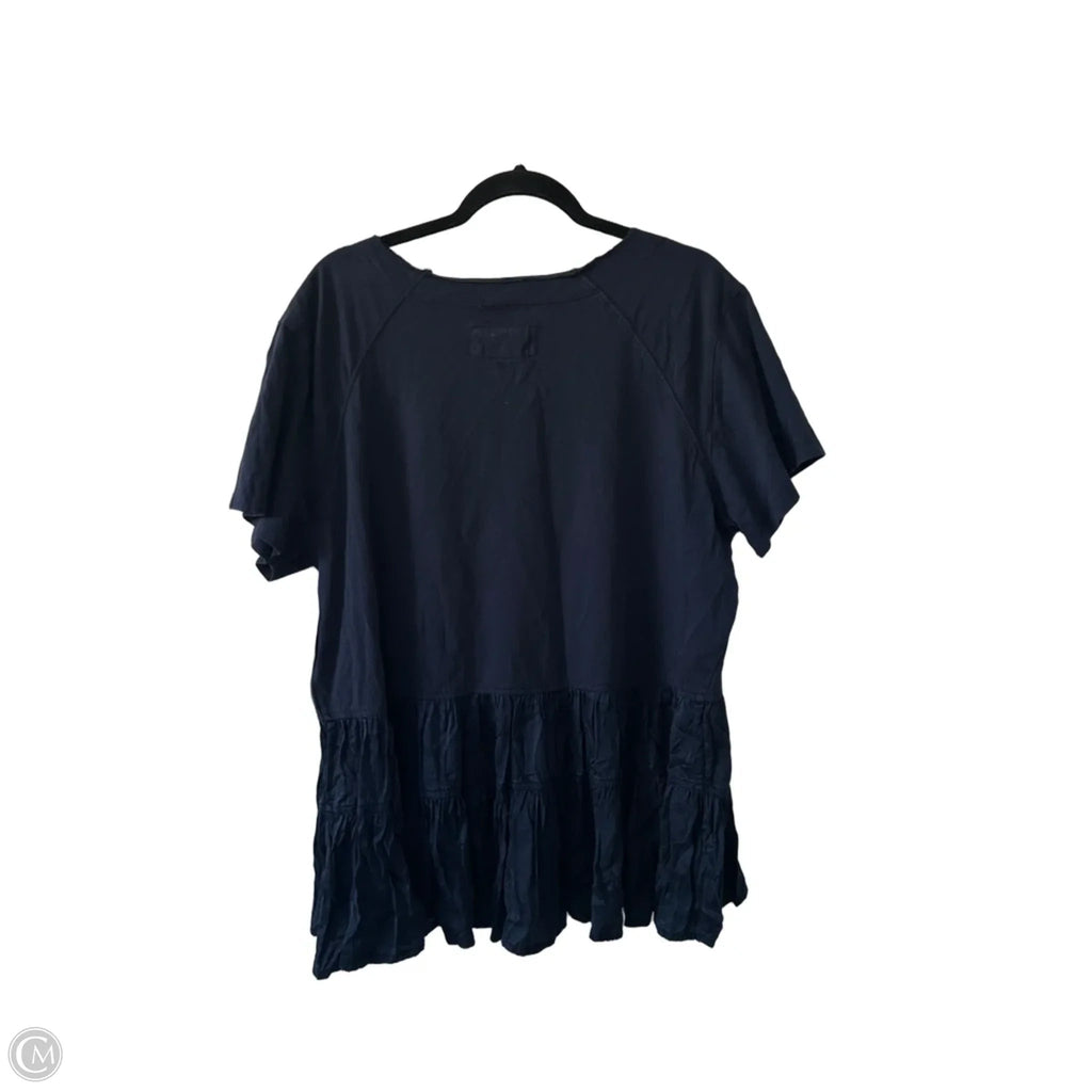 Top Short Sleeve By Anthropologie In Blue, Size: Xl