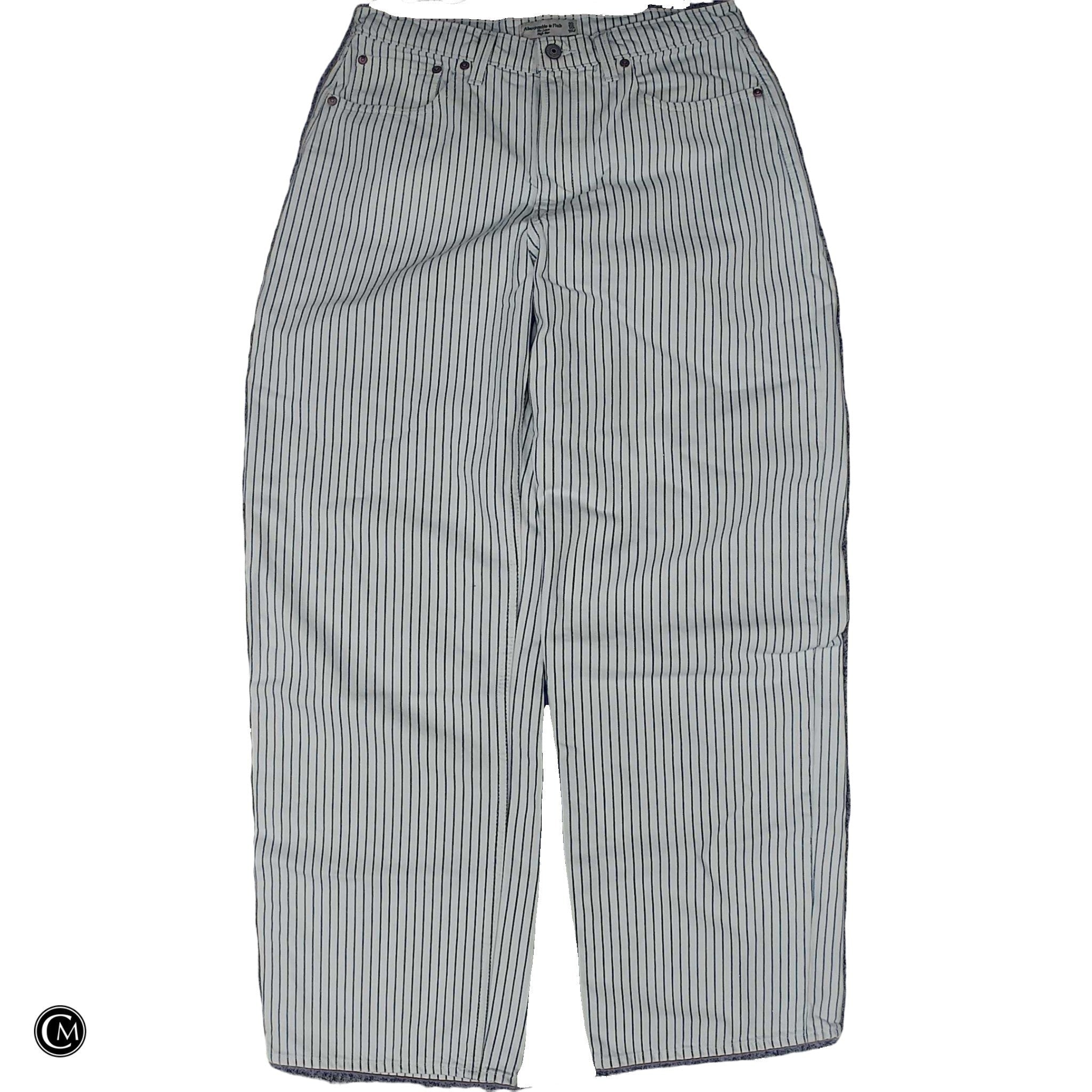 Jeans Wide Leg By Abercrombie And Fitch In Blue & White, Size: 10