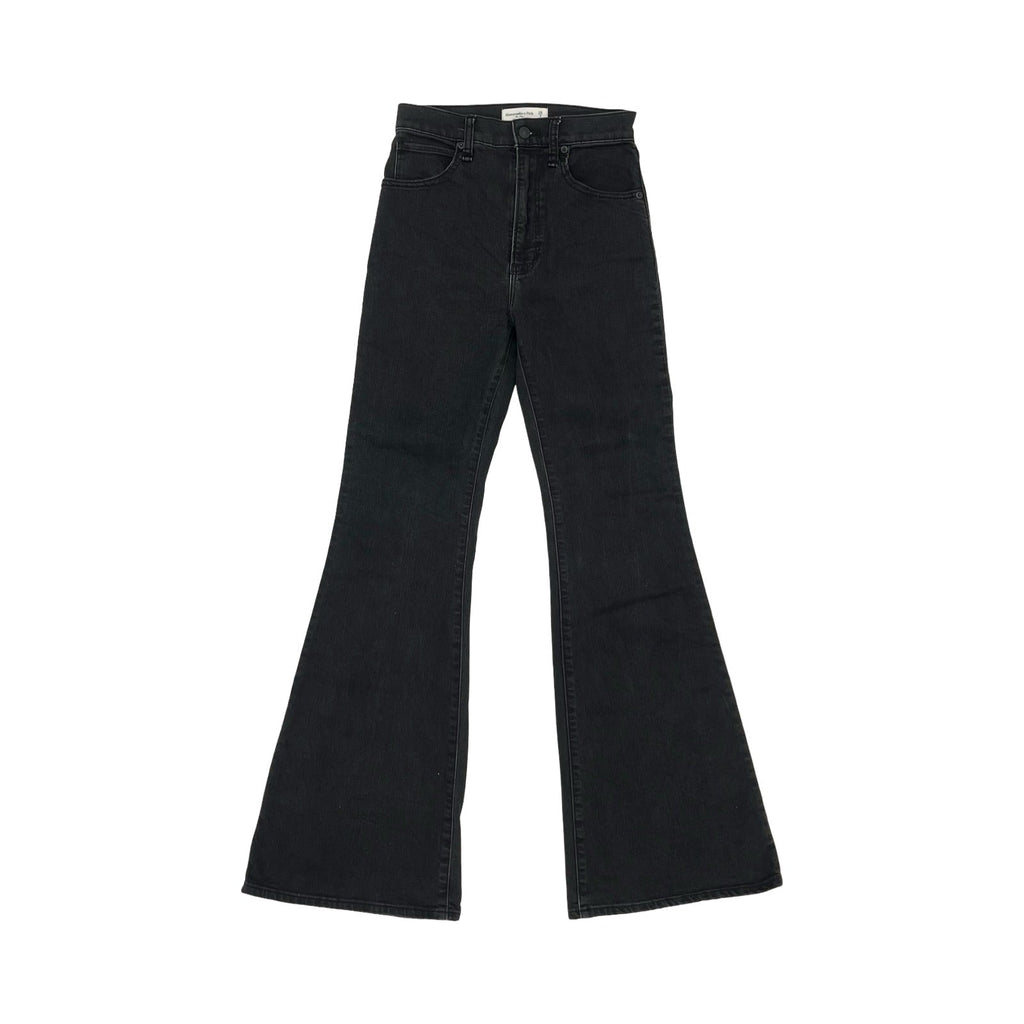 Jeans Flared By Abercrombie And Fitch In Black Denim, Size:2