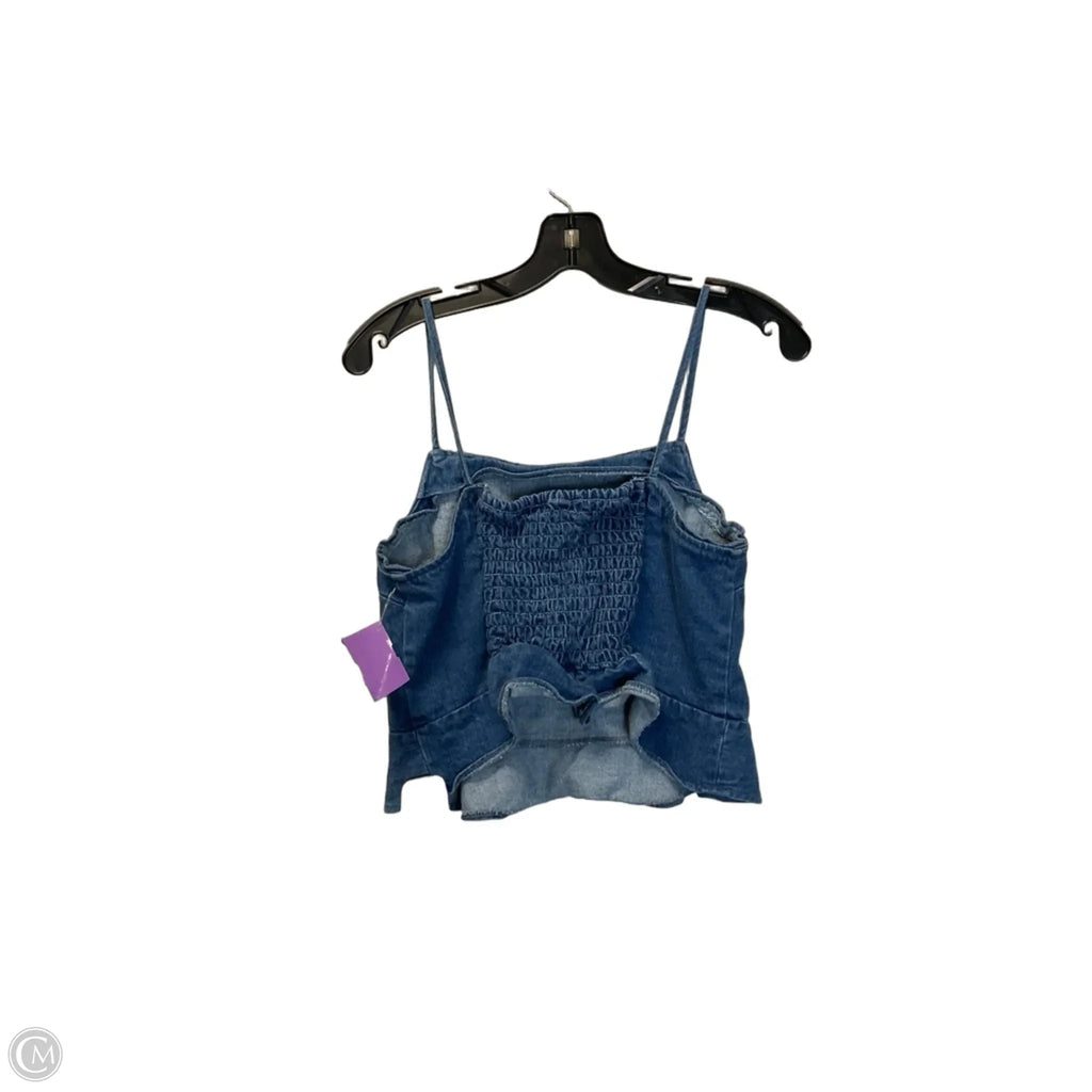 Top Sleeveless By American Eagle In Blue Denim, Size: M