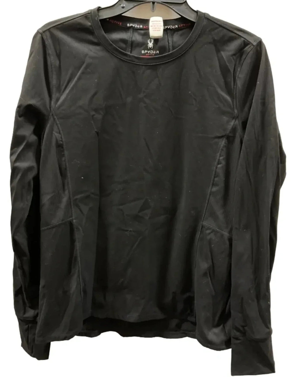 Athletic Top Long Sleeve Crewneck By Spyder In Black, Size: L