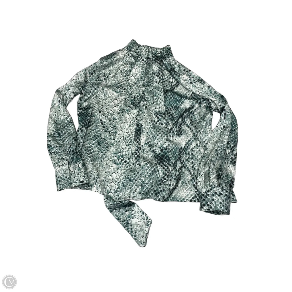 Blouse Long Sleeve By Worthington In Snakeskin Print, Size: Xl