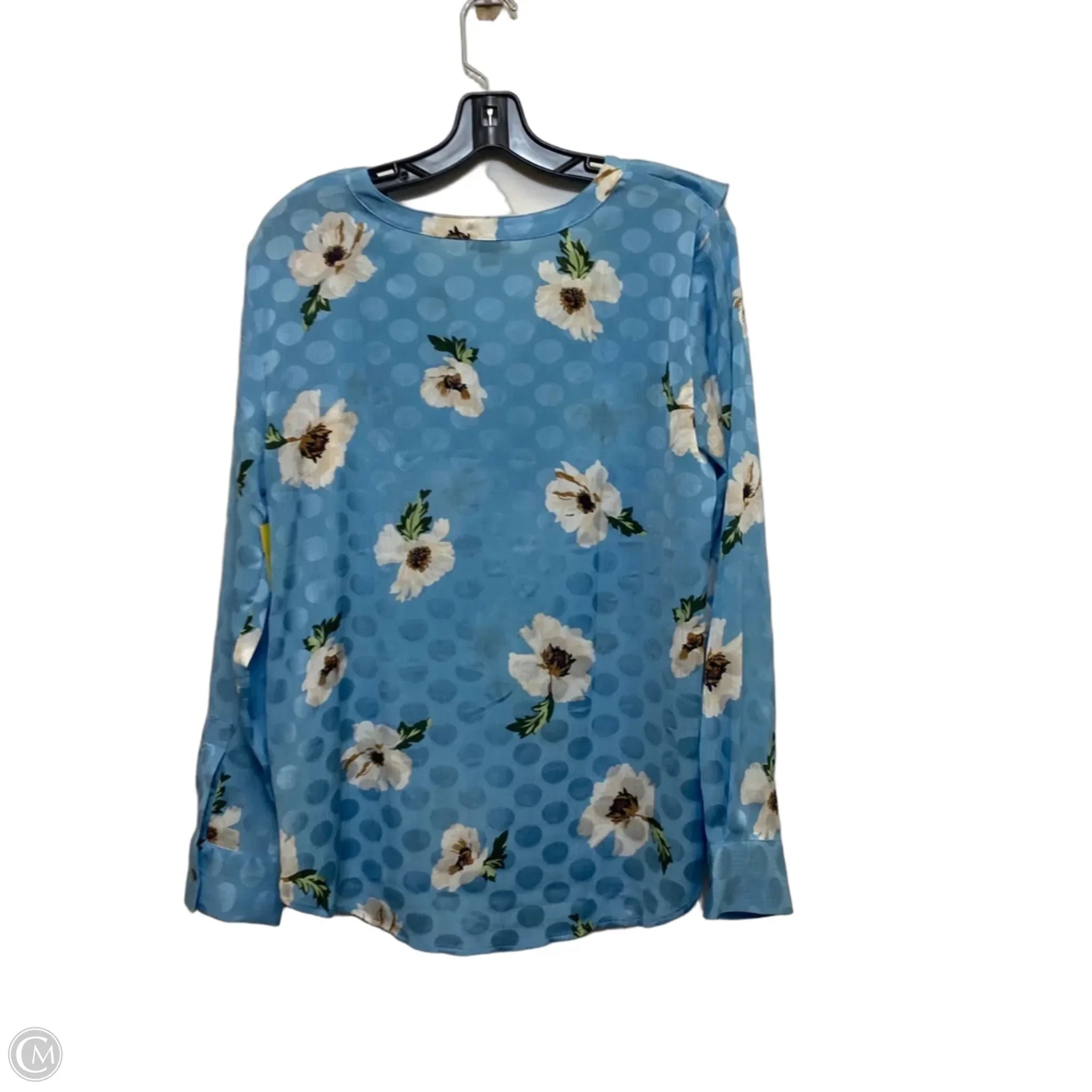 Top Long Sleeve By Ann Taylor In Blue, Size: L