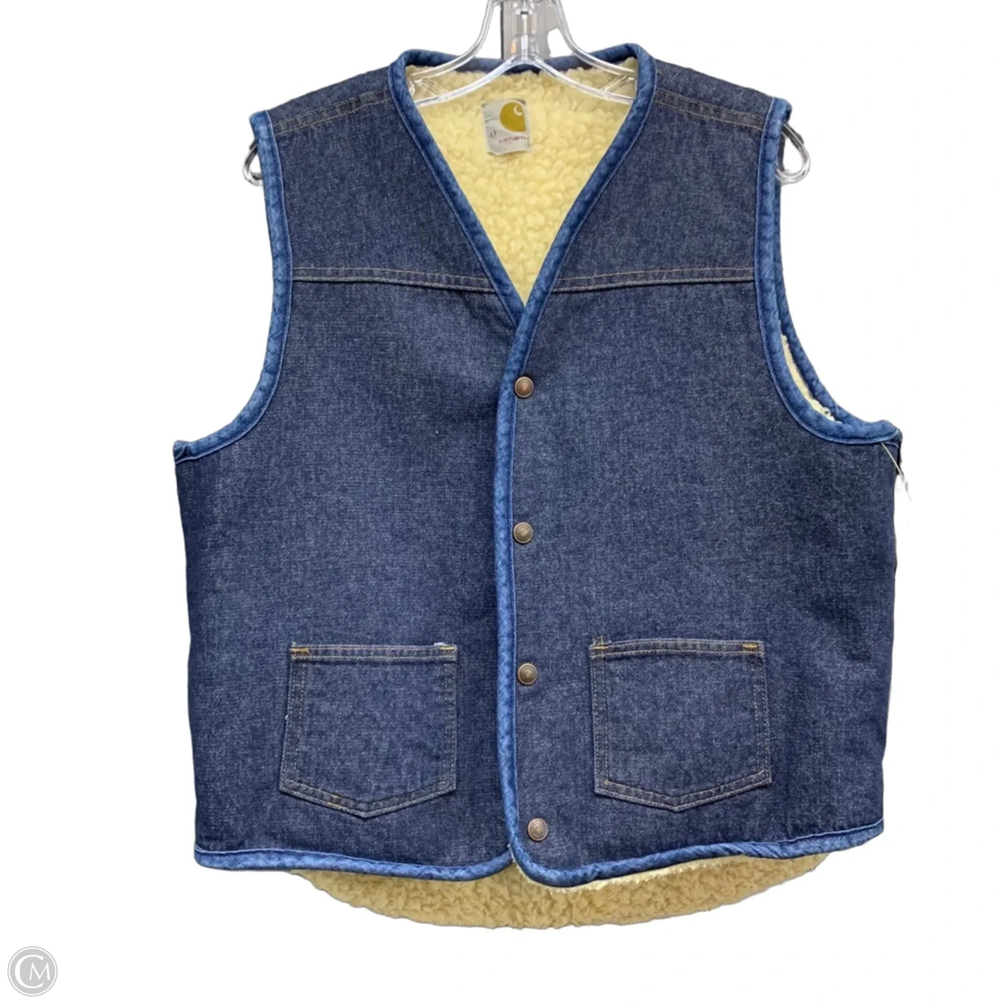 Vest Faux Fur & Sherpa By Carhartt In Blue Denim, Size: L