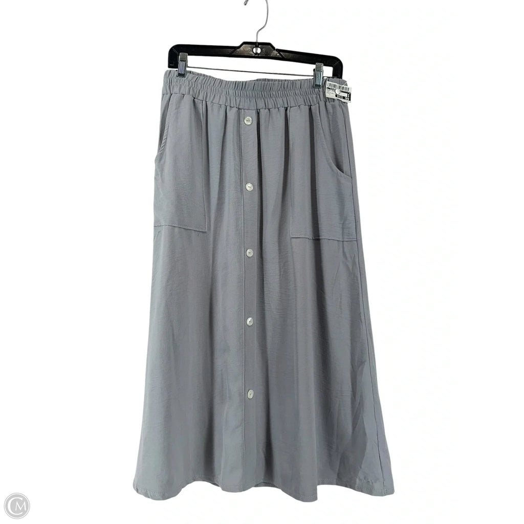 Skirt Midi By Clothes Mentor In Grey, Size: L