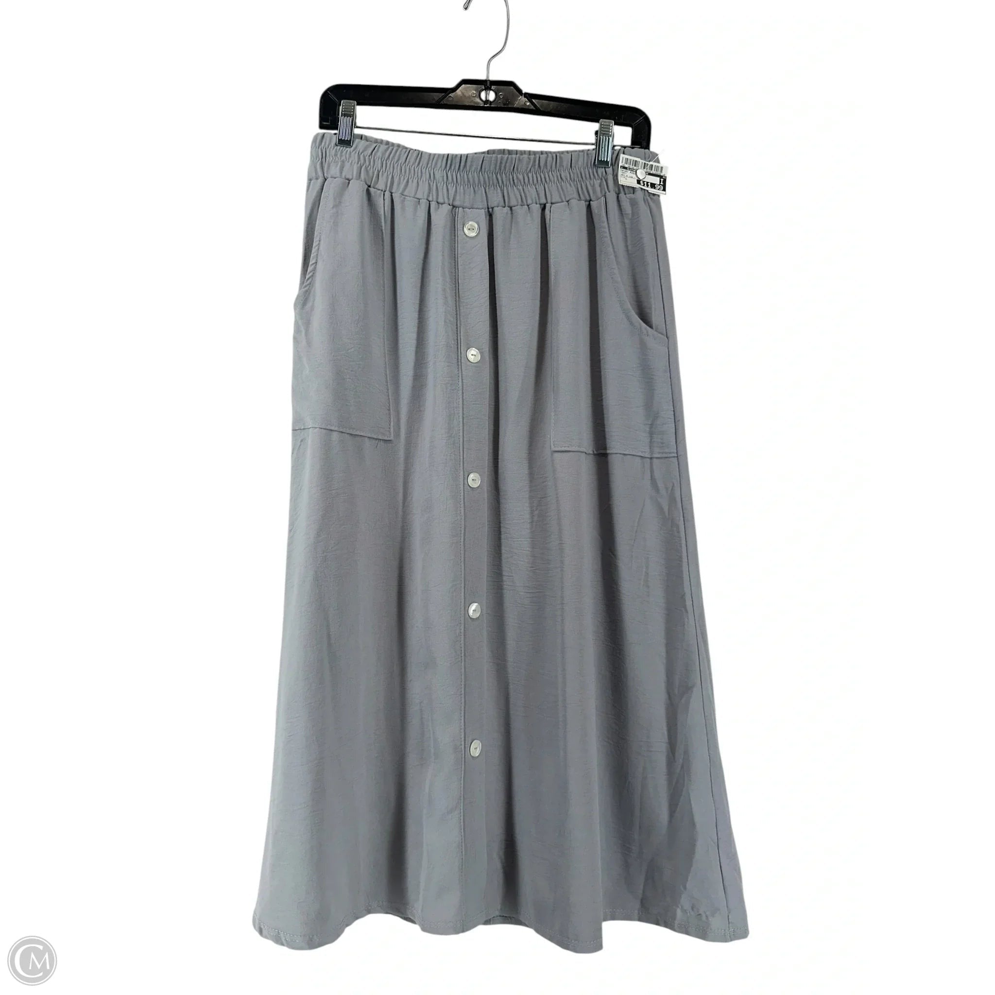 Skirt Midi By Clothes Mentor In Grey, Size: L
