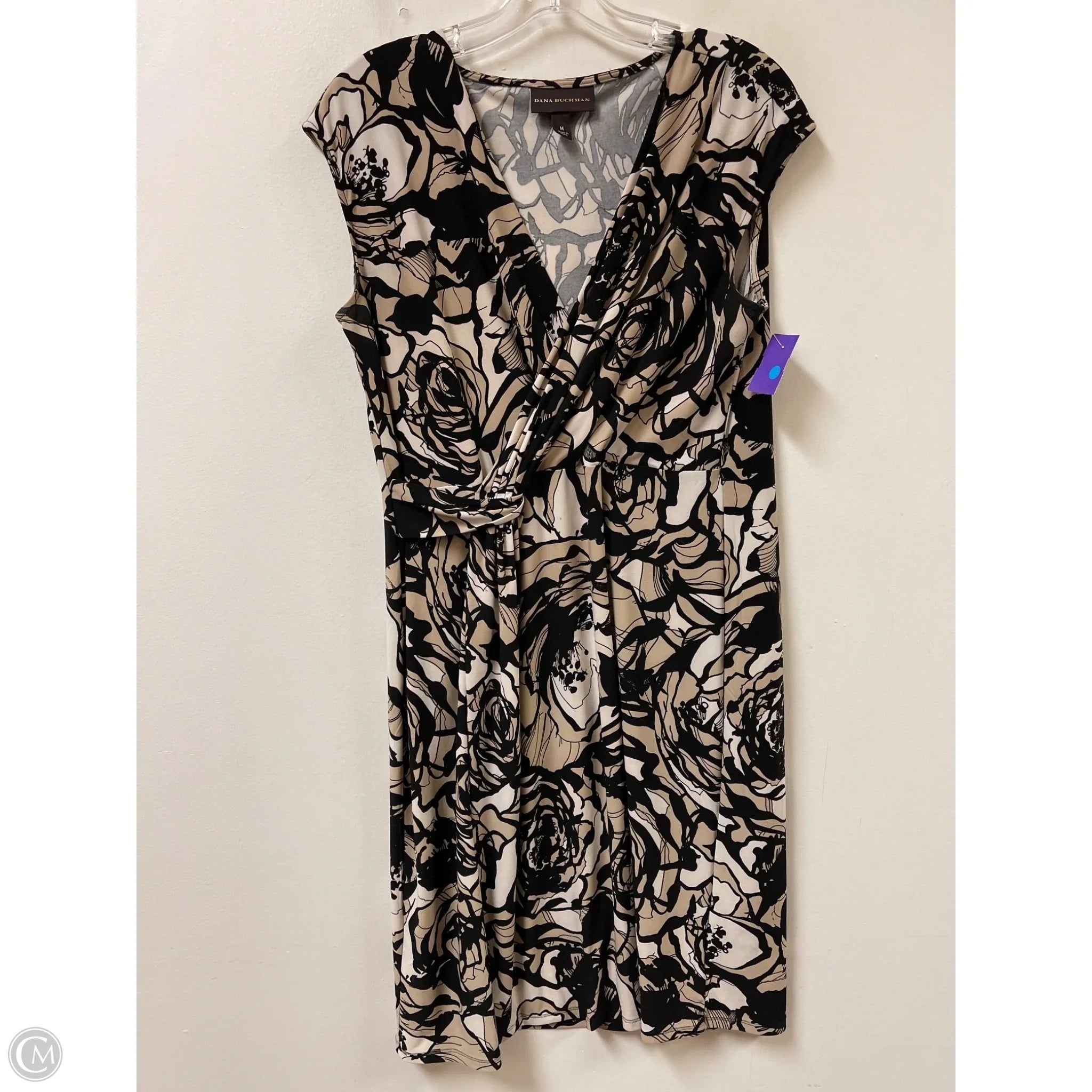 Dress Casual Midi By Dana Buchman In Black & Cream, Size: M