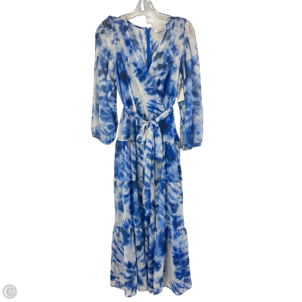 Dress Casual Maxi By Calvin Klein In Blue, Size: 10