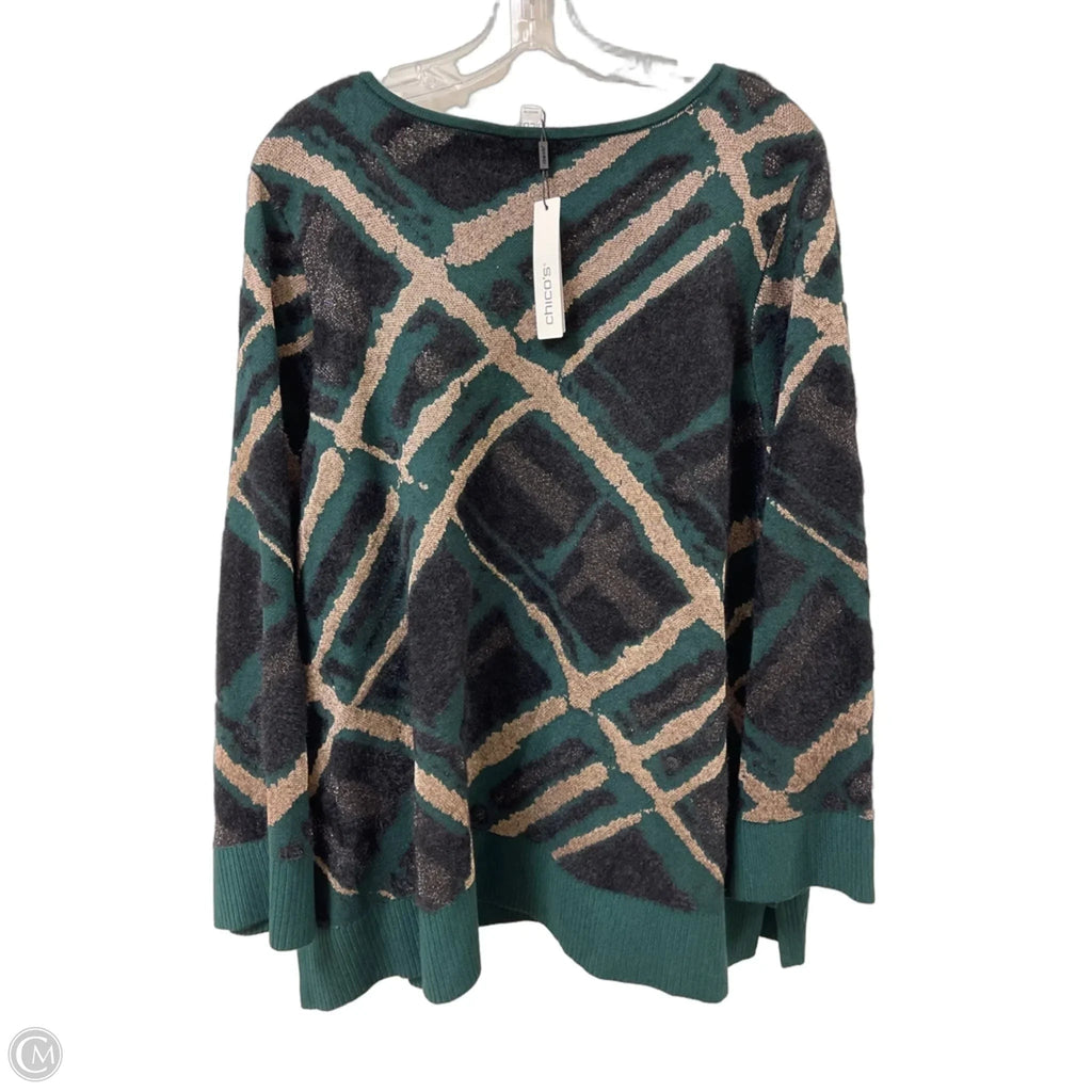 Sweater By Chicos In Green, Size: 1x