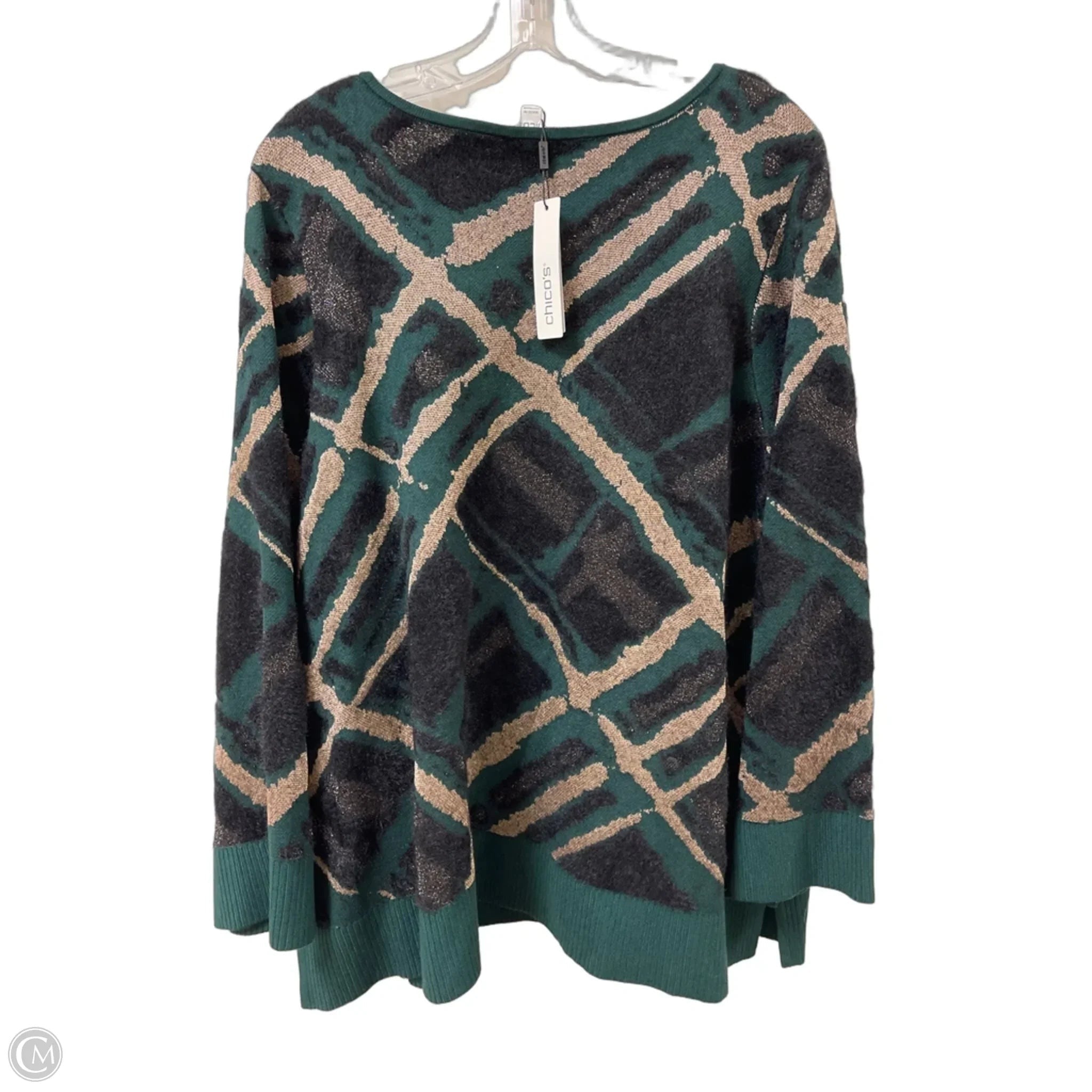 Sweater By Chicos In Green, Size: 1x