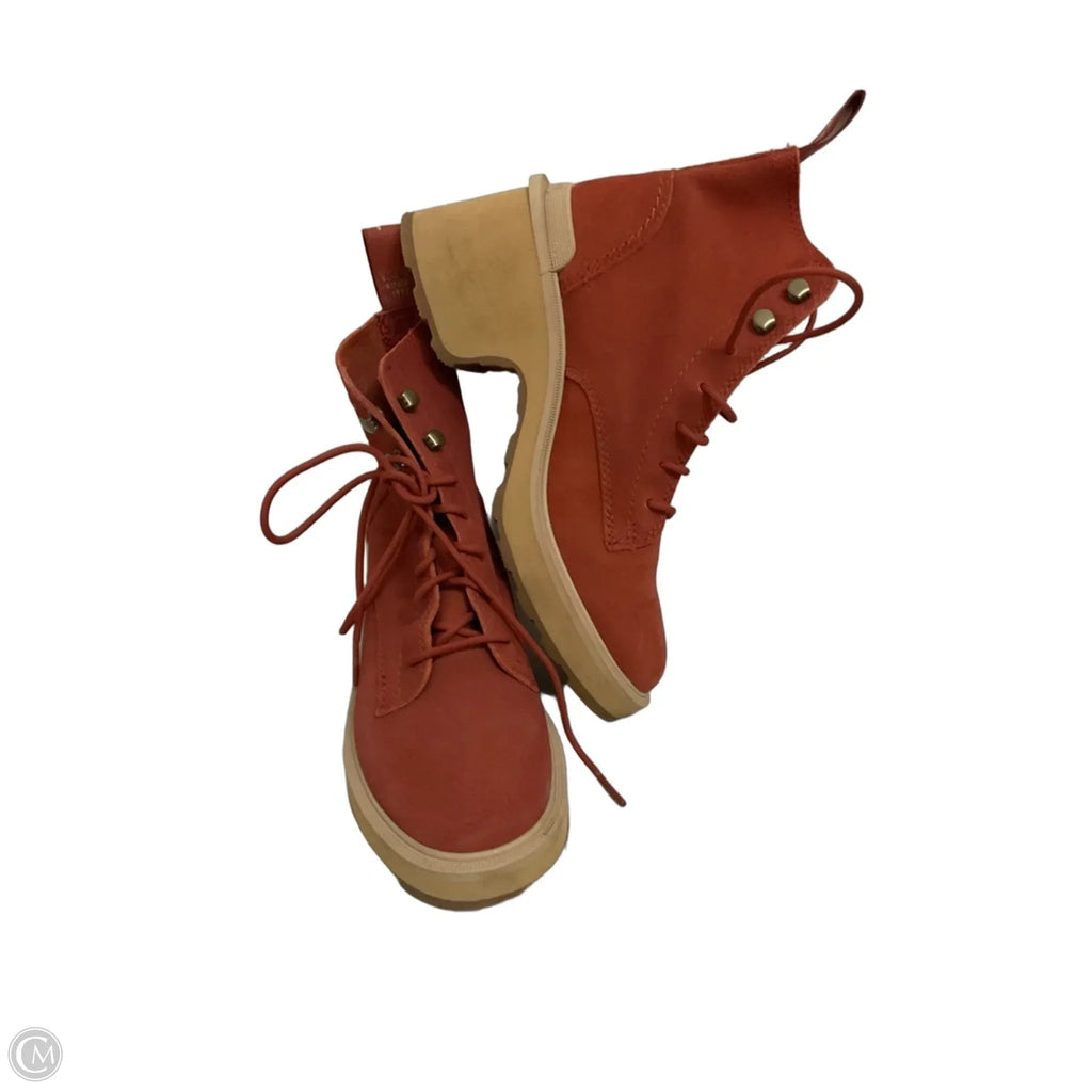 Boots Ankle Heels By Sorel In Orange & Tan, Size: 5.5