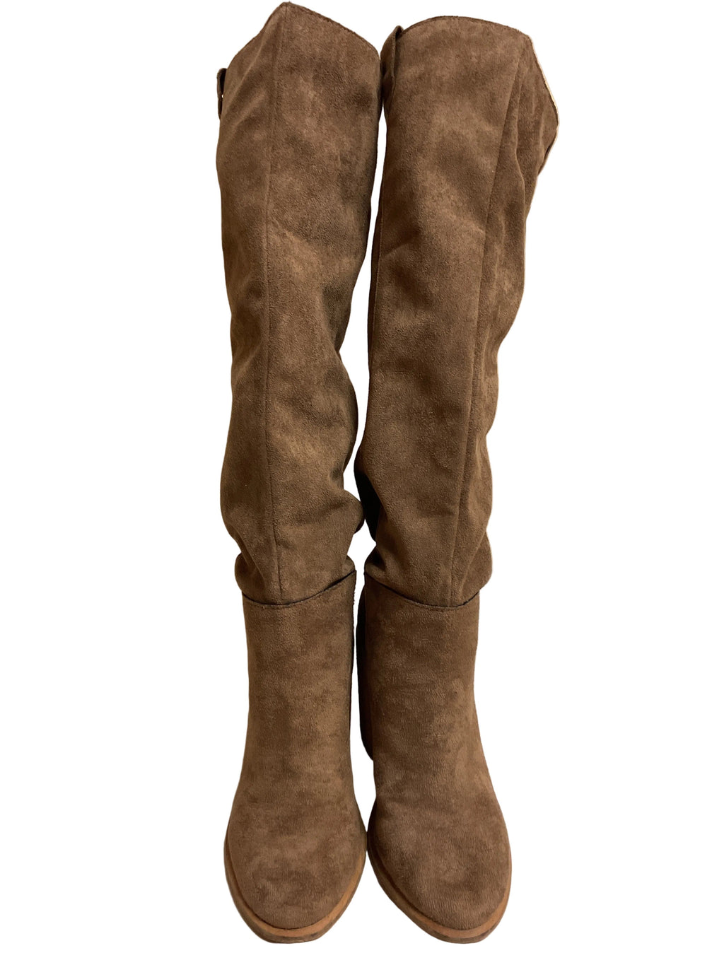 Boots Knee Heels By Steve Madden In Tan, Size:6